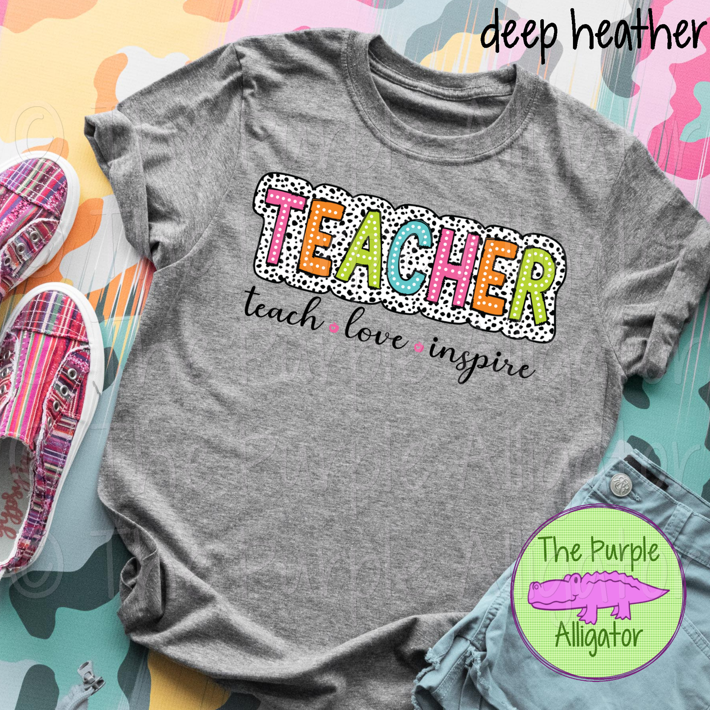 Teacher Teach Love Inspire Dalmatian Dots 0724 (d2f TBA-DF-CF)
