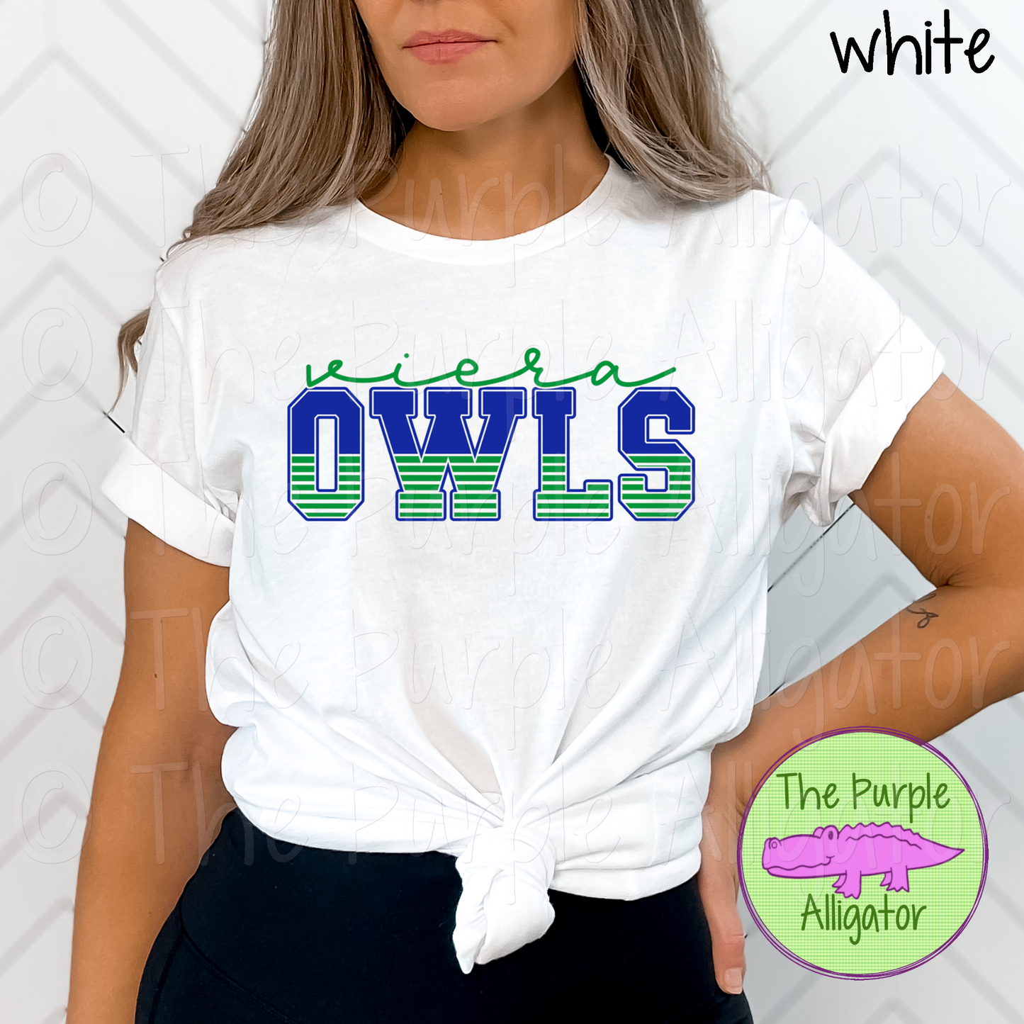 Viera M.S. Owls Team Player Stripe Mascot School Spirit - CHOOSE YOUR DESIGN COLORS (d2f TPA)