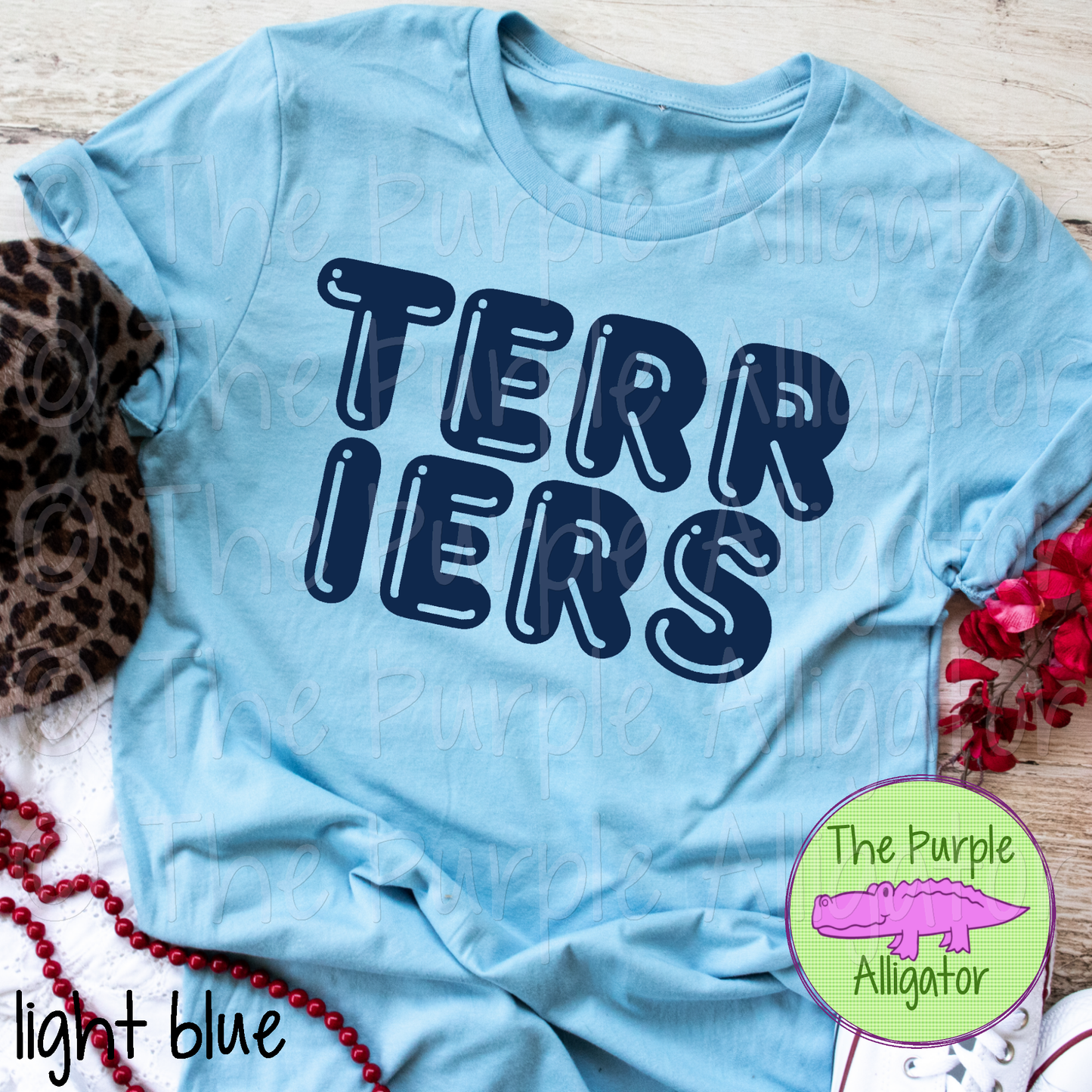 Terriers Bubble Frft Mascot School Spirit - CHOOSE YOUR TEXT COLOR (d2f TPA)