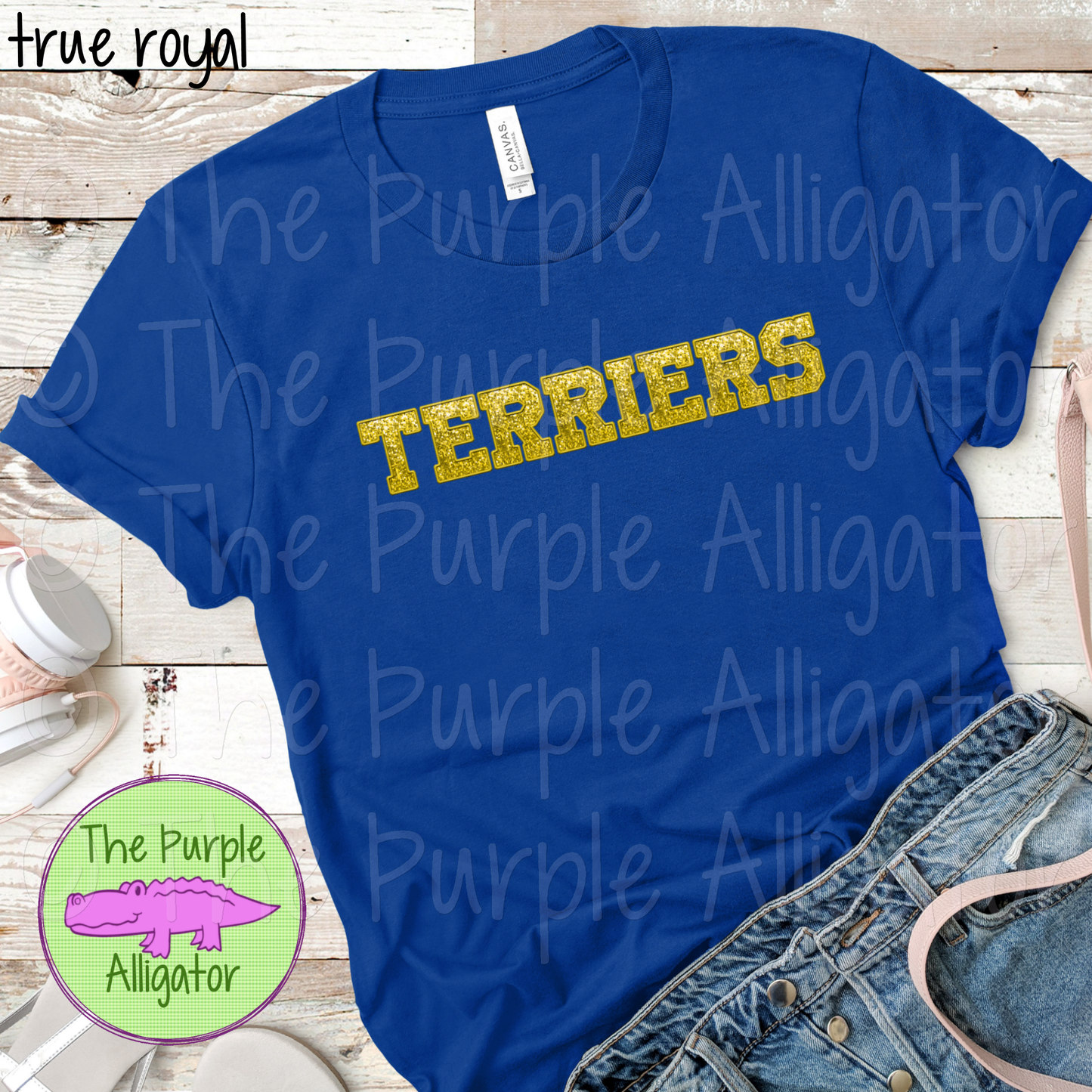 Terriers Faux Embroidery Sparkle Mascot School Spirit (d2f TPA)