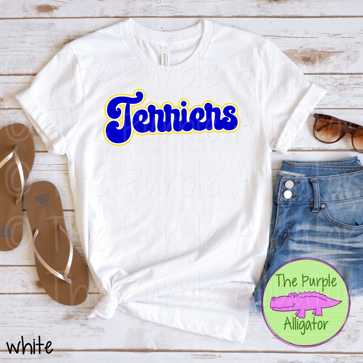 Terriers Retro Bubble | 70s Style Script Spirit Wear Design - CHOOSE YOUR DESIGN COLORS (d2f TPA)