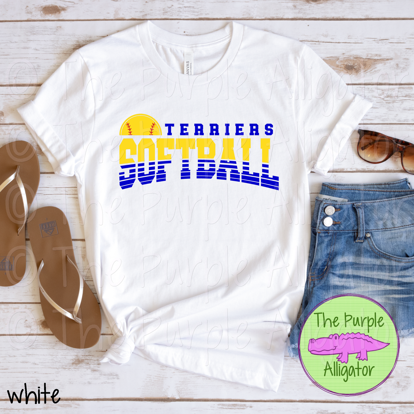 Terriers Softball SC40 Mascot School Spirit - CHOOSE YOUR DESIGN COLORS (d2f TPA)