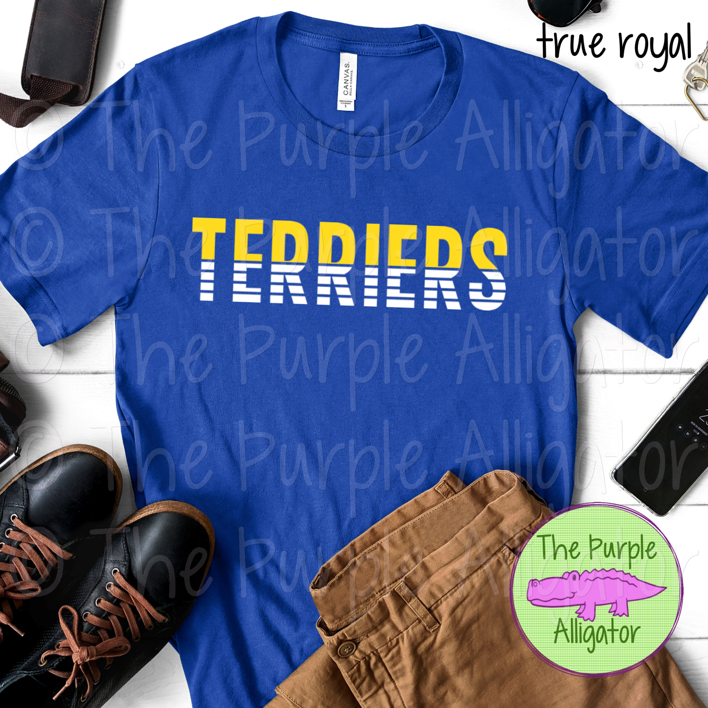 Terriers Split Alpha Mascot School Spirit - CHOOSE YOUR DESIGN COLORS (d2f TPA)