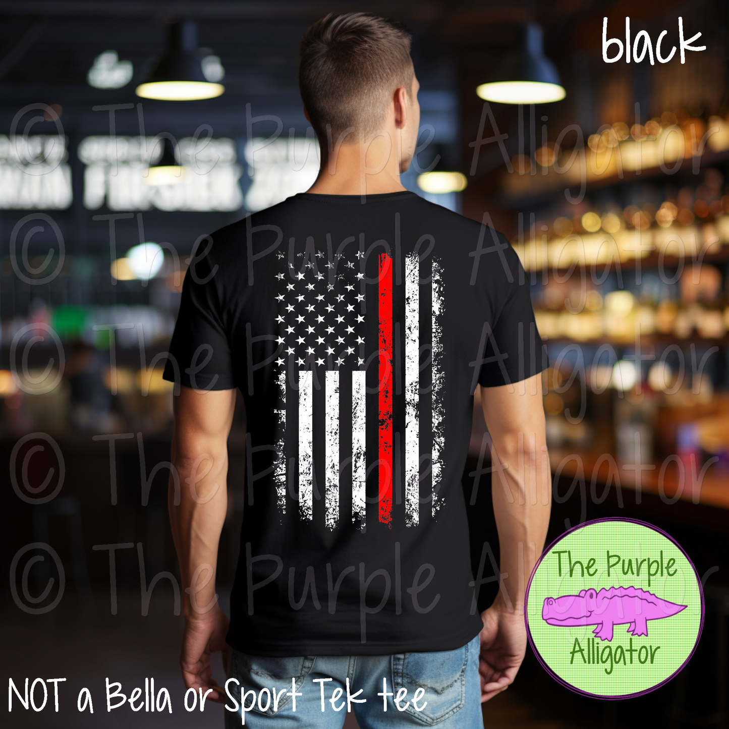 Thin Red Line Flag - BACK OF TEE DESIGN - 0724 (d2f FS)