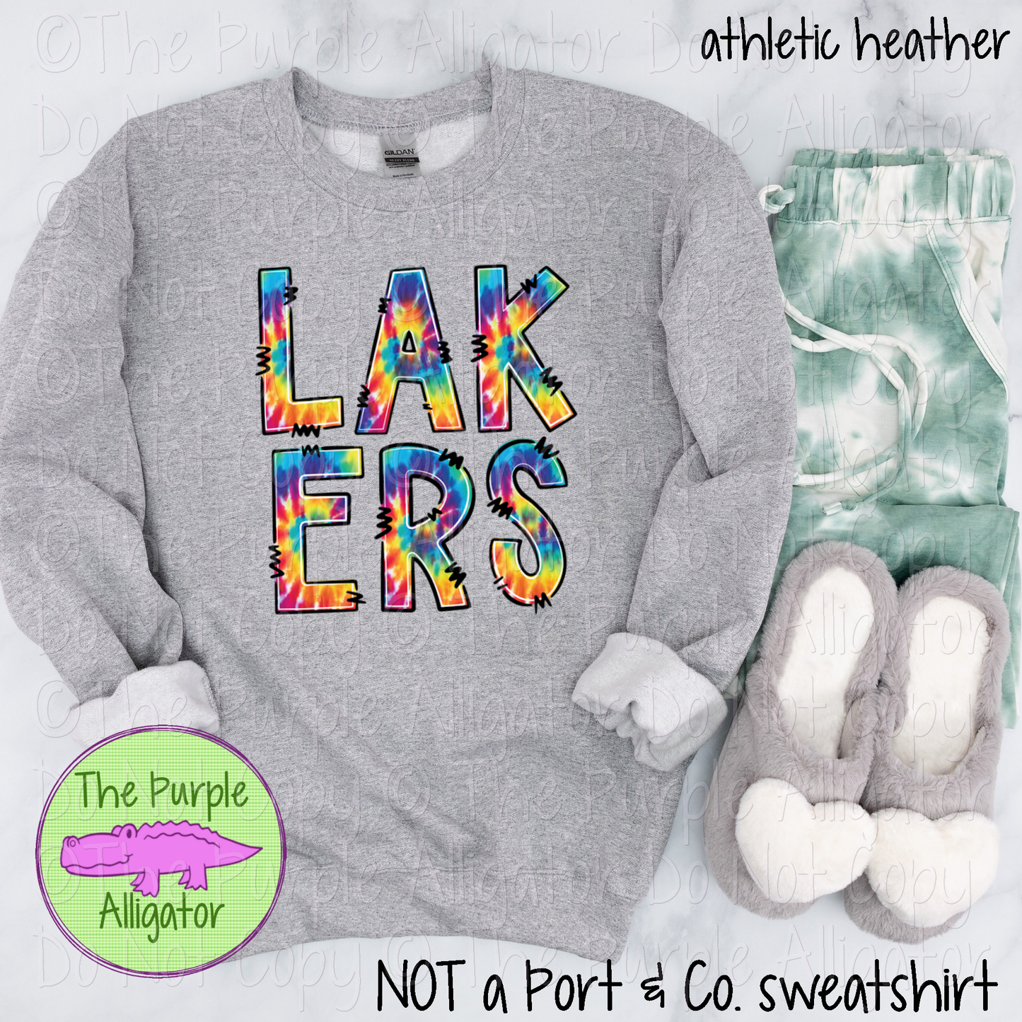 Lakers Tie Dye Mascot School Spirit Wear Colorful Retro Team Apparel Game Day Apparel 1224 TPA