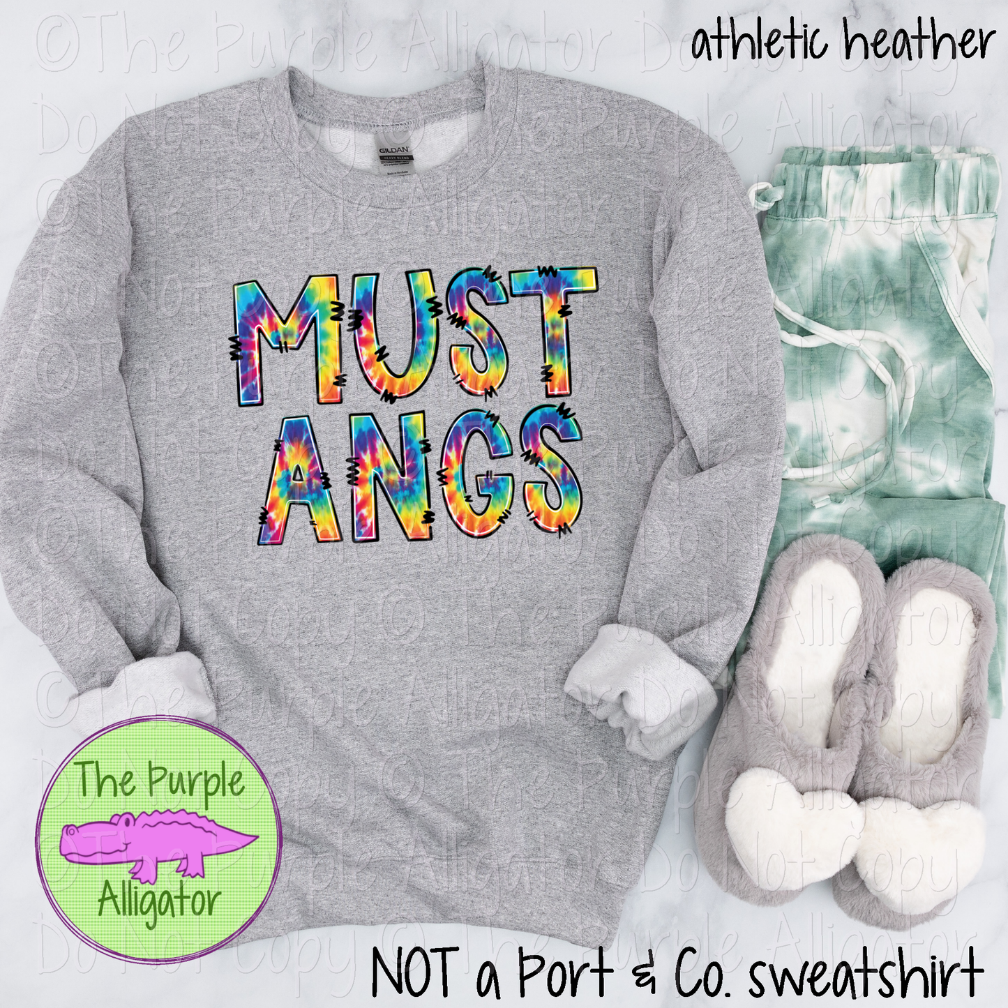 Mustangs Tie Dye Mascot School Spirit 1224 (d2f TPA)