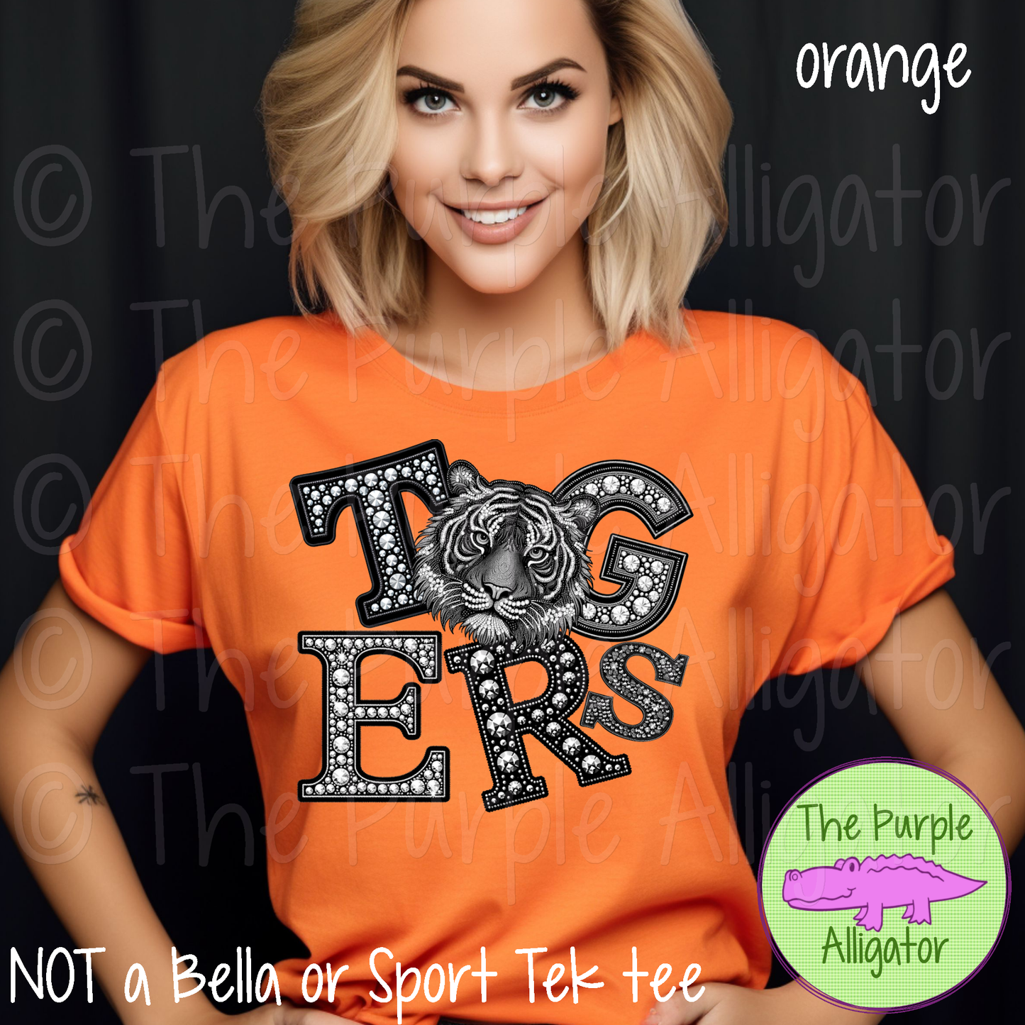 Tigers Faux Rhinestone Mascot School Spirit (d2f TED)