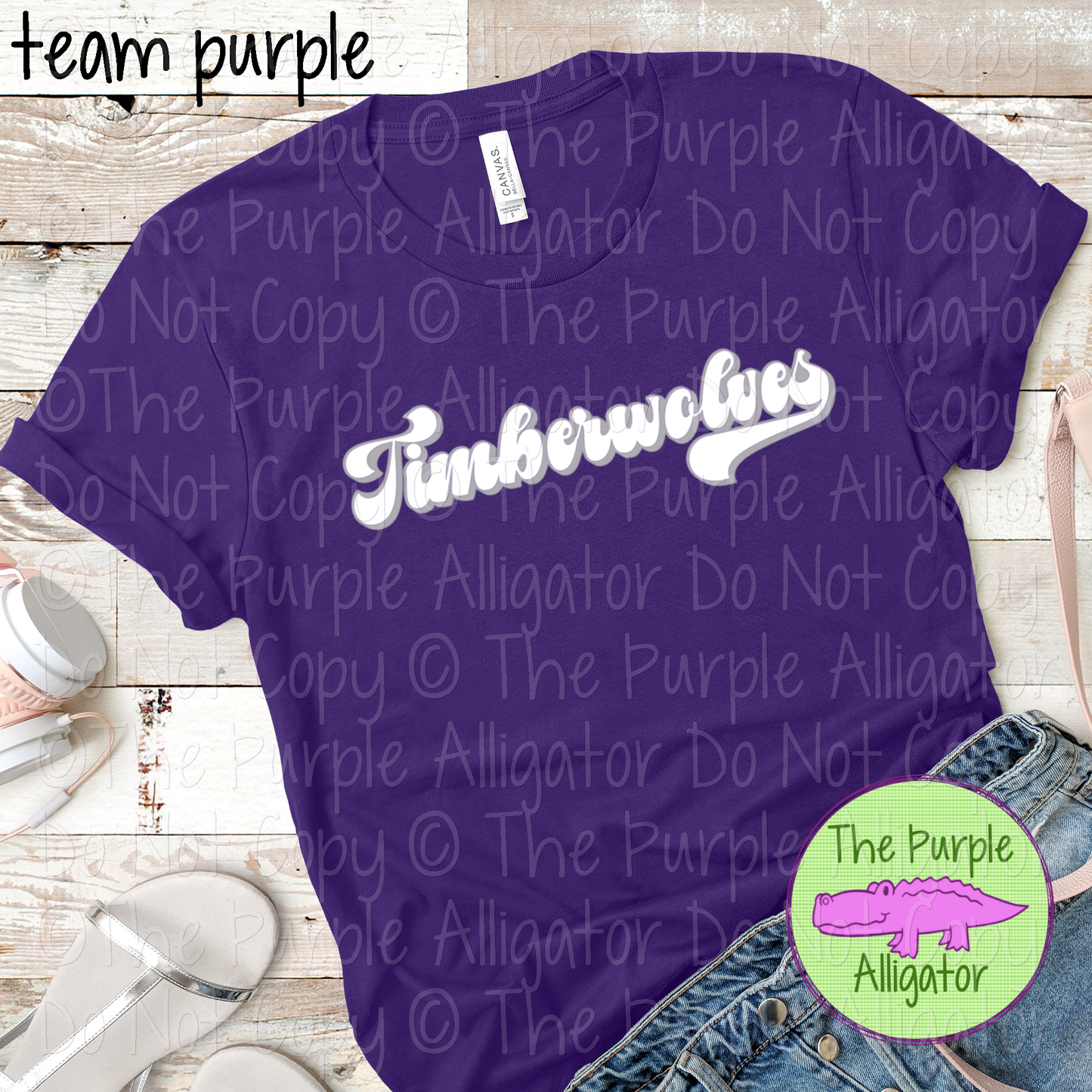 Timberwolves B-Retro | Custom Retro Mascot Spirit Wear for Fans & Teams - CHOOSE YOUR DESIGN COLORS 0725 (d2f TPA)