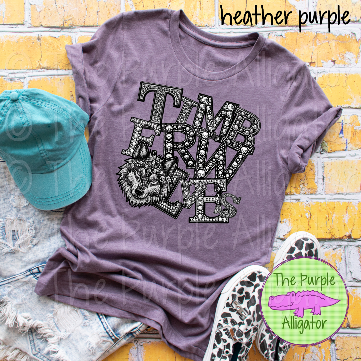 Timberwolves Faux Rhinestone Mascot School Spirit (d2f TED)