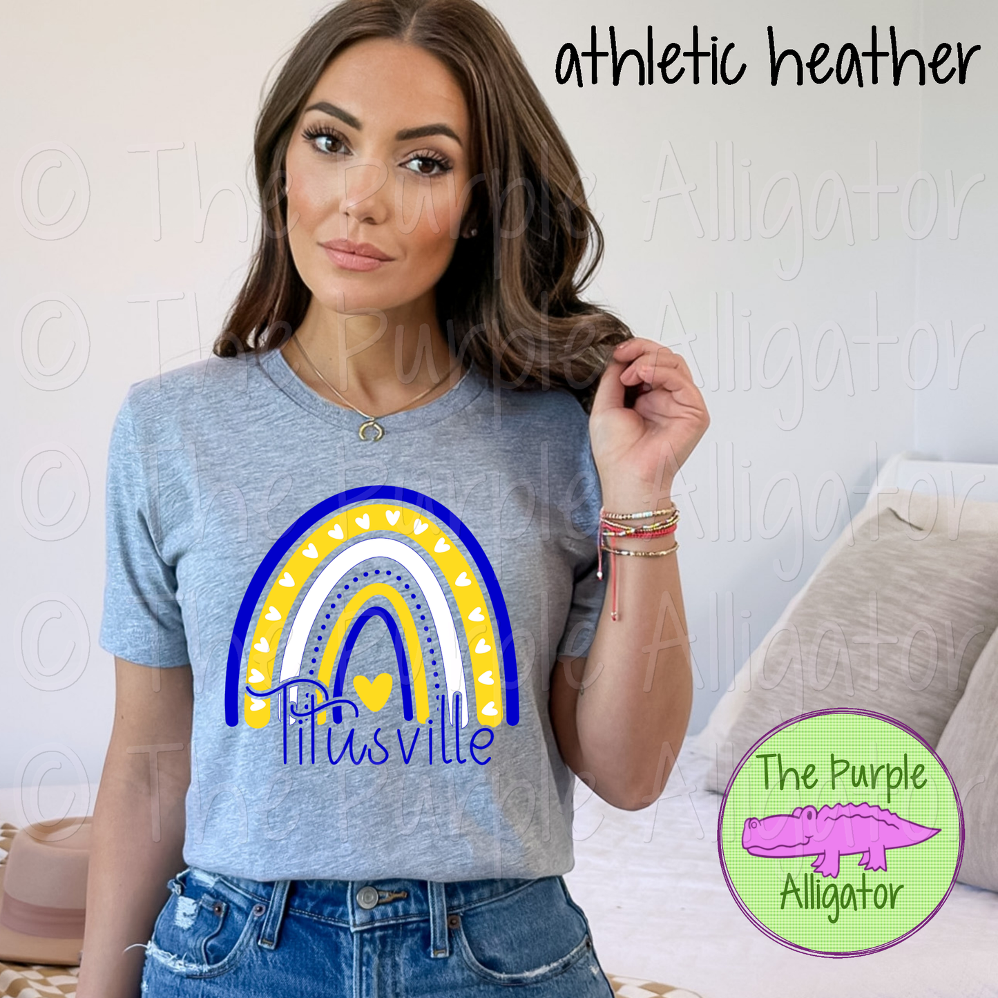 Titusville Boho Rainbow | 3-Color School Rainbow Spirit Wear Design 0824 (d2f TPA)