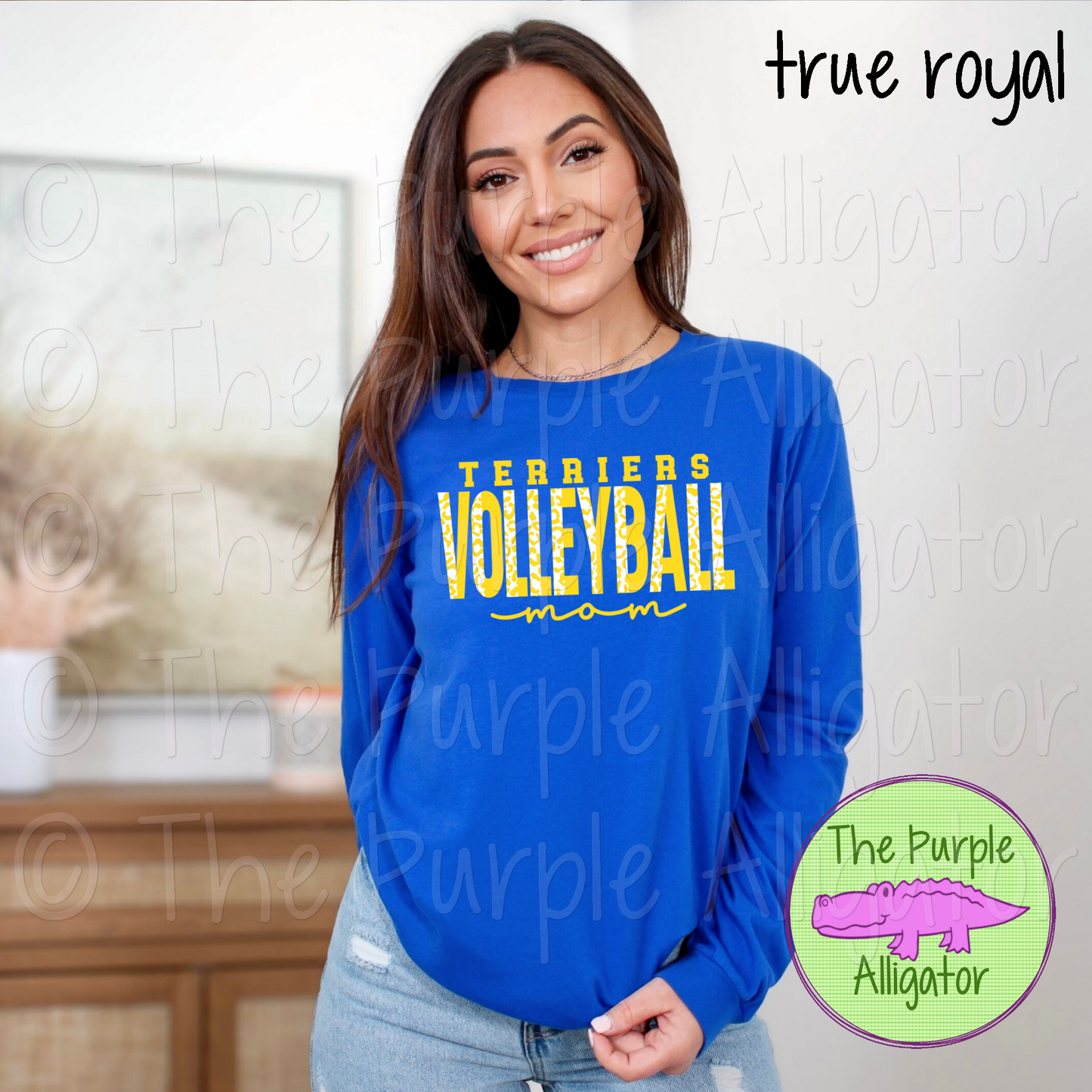 Terriers Volleyball Mom SC50 Mascot School Spirit - CHOOSE YOUR DESIGN COLORS (d2f TPA)