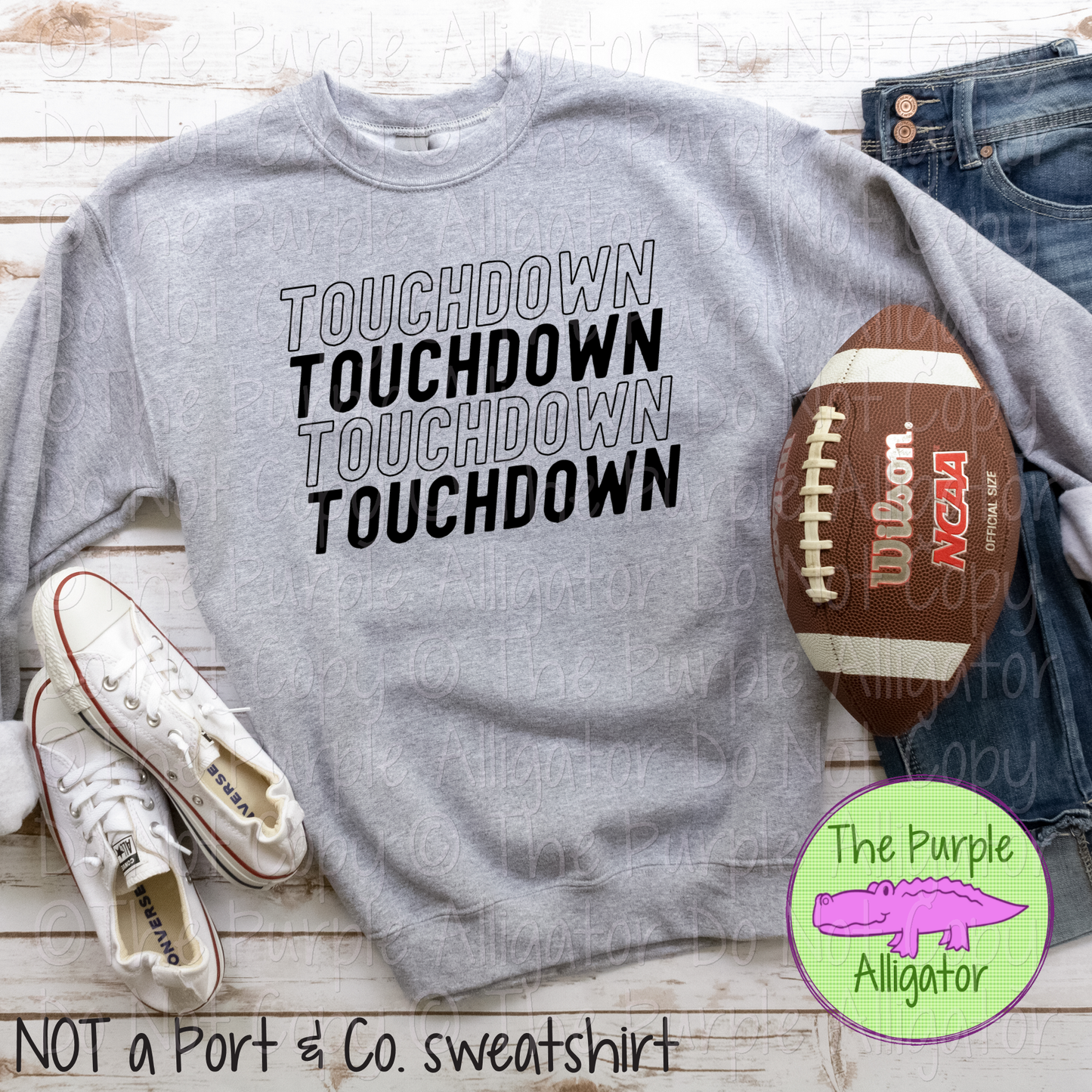 Touchdown Stack | Repeated Varsity Block Letter Tee in Bold Fall Style 1123 (D2F LC)