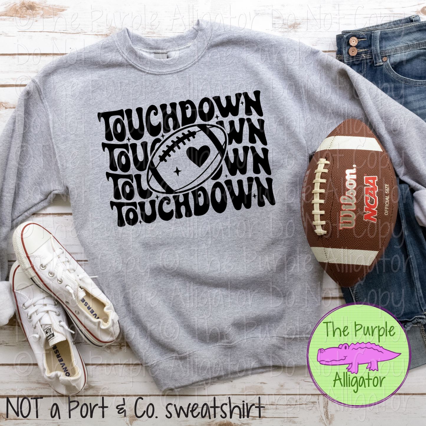 Touchdown Stacked Football - Choose Your Design Color - 0424 (d2f SDS)