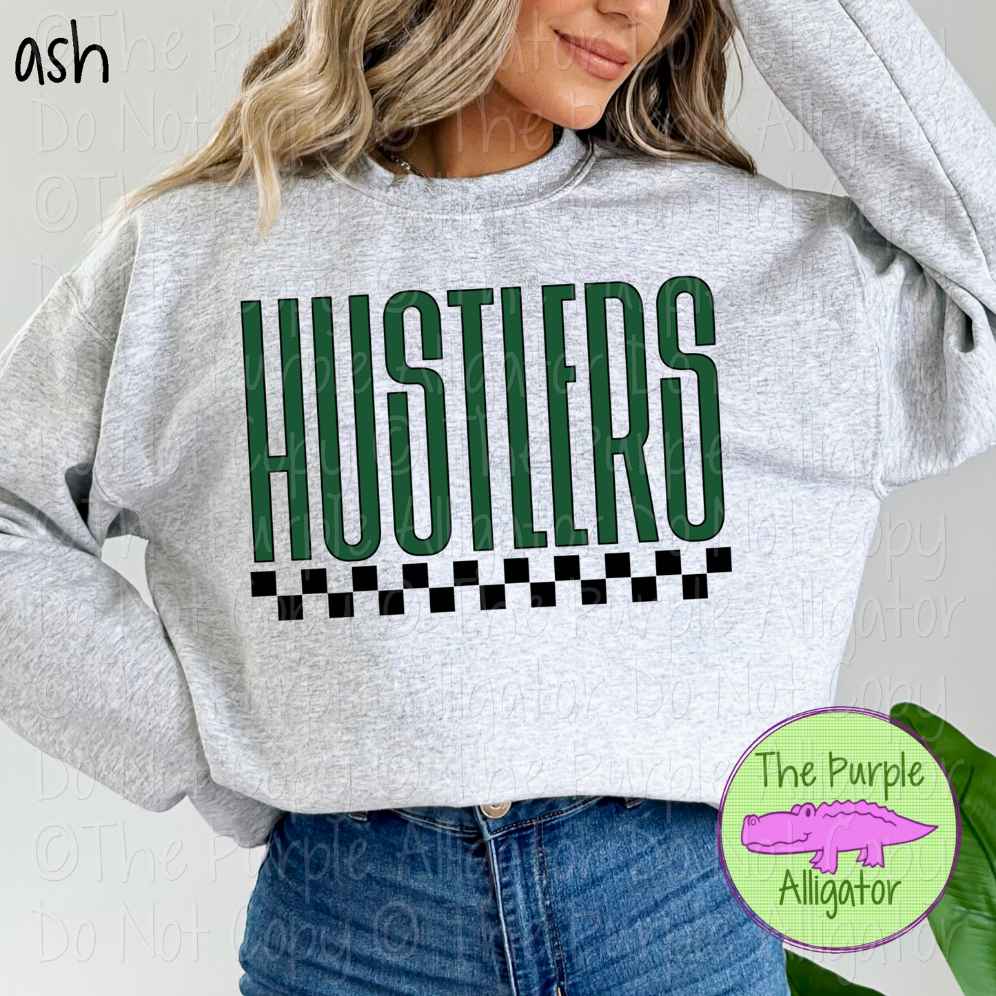 Hustlers U-Rock Spirit Wear Design – Custom Color Text & Black Checkerboard Accent - CHOOSE YOUR TEXT COLOR 0225 (d2f TPA)