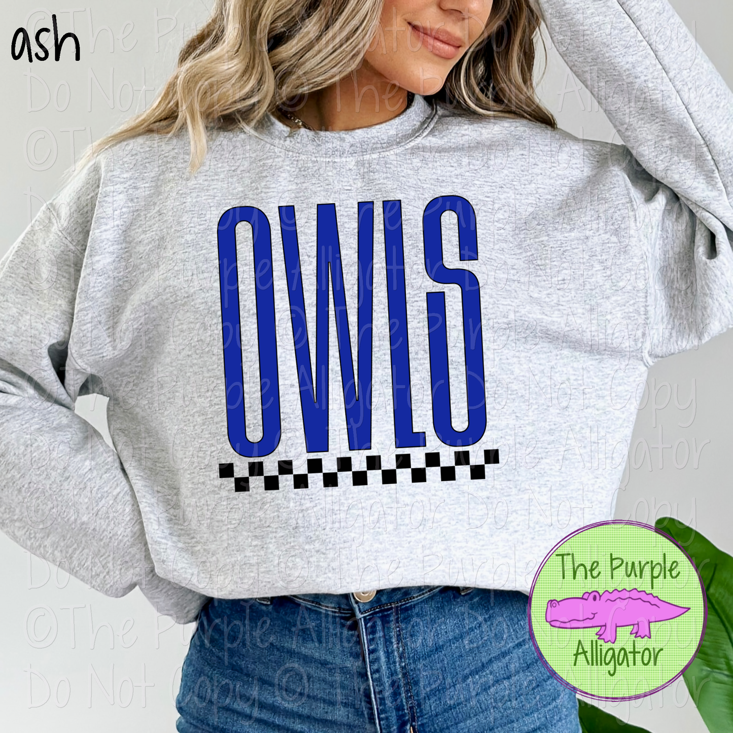 Owls U-Rock Spirit Wear Design – Custom Color Text & Black Checkerboard Accent - CHOOSE YOUR TEXT COLOR 0225 (d2f TPA)