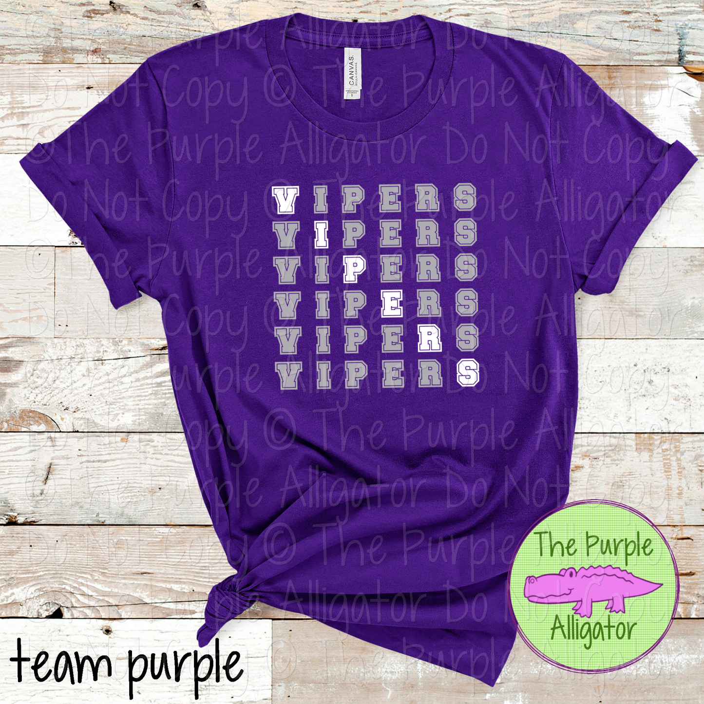 Vipers 2 Color Stack Design | Custom Spirit Wear for Teachers, Students & Fans - CHOOSE YOUR DESIGN COLORS - 0725 (d2f TPA)