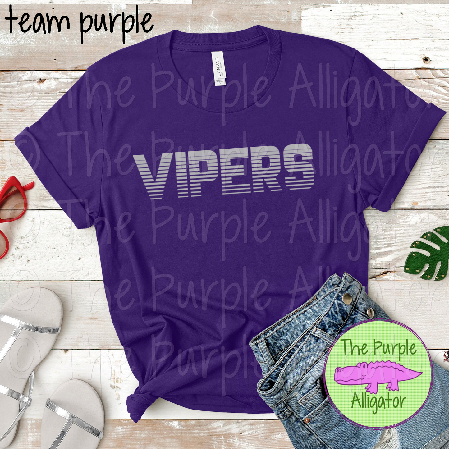 Vipers Championship Mascot School Spirit - CHOOSE YOUR TEXT COLOR (d2f TPA)