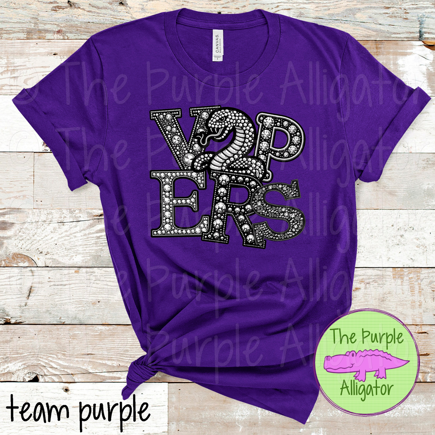 Vipers Faux Rhinestone Mascot School Spirit (d2f TED)