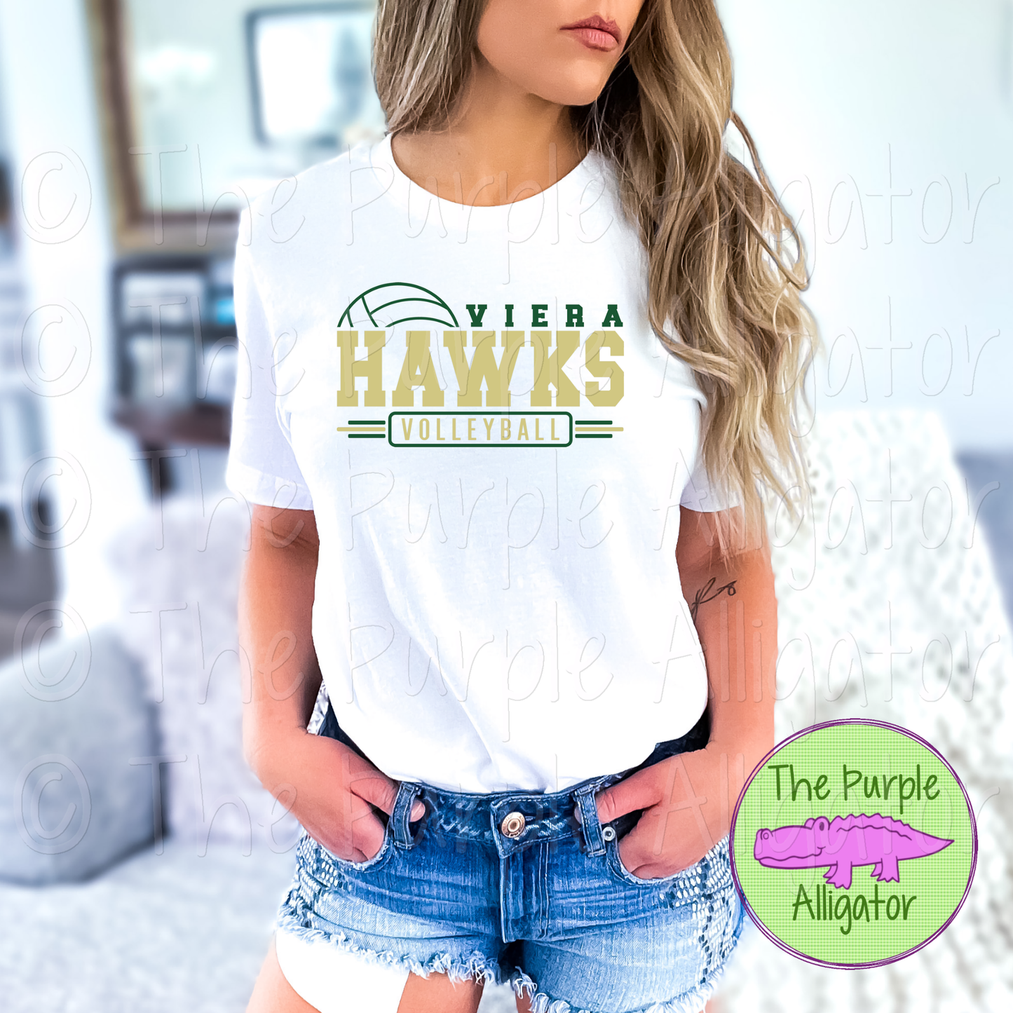 Viera Hawks Volleyball SC13 Mascot School Spirit Wear Team Swag - CHOOSE YOUR DESIGN COLORS (d2f TPA)