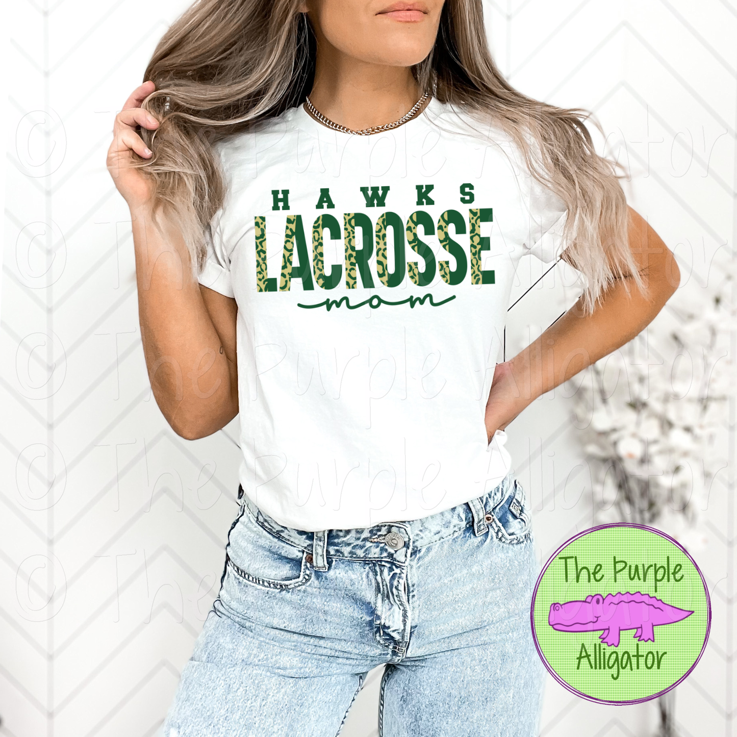 Hawks Lacrosse Mom SC5 Mascot School Spirit - CHOOSE YOUR DESIGN COLORS (d2f TPA)