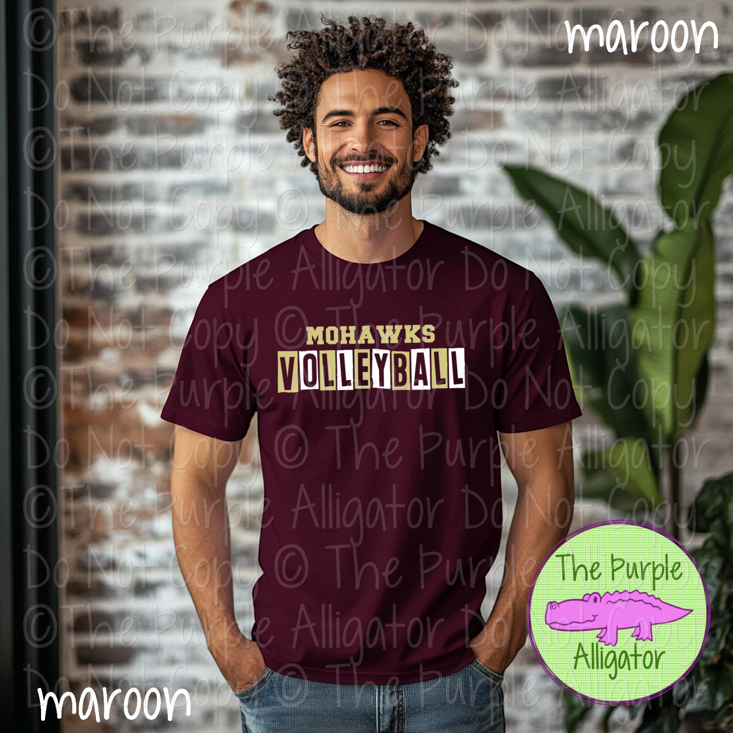 Mohawks Volleyball Halftime Mascot School Spirit Wear Team Gear - CHOOSE YOUR DESIGN COLORS - 0525 (d2f TPA)