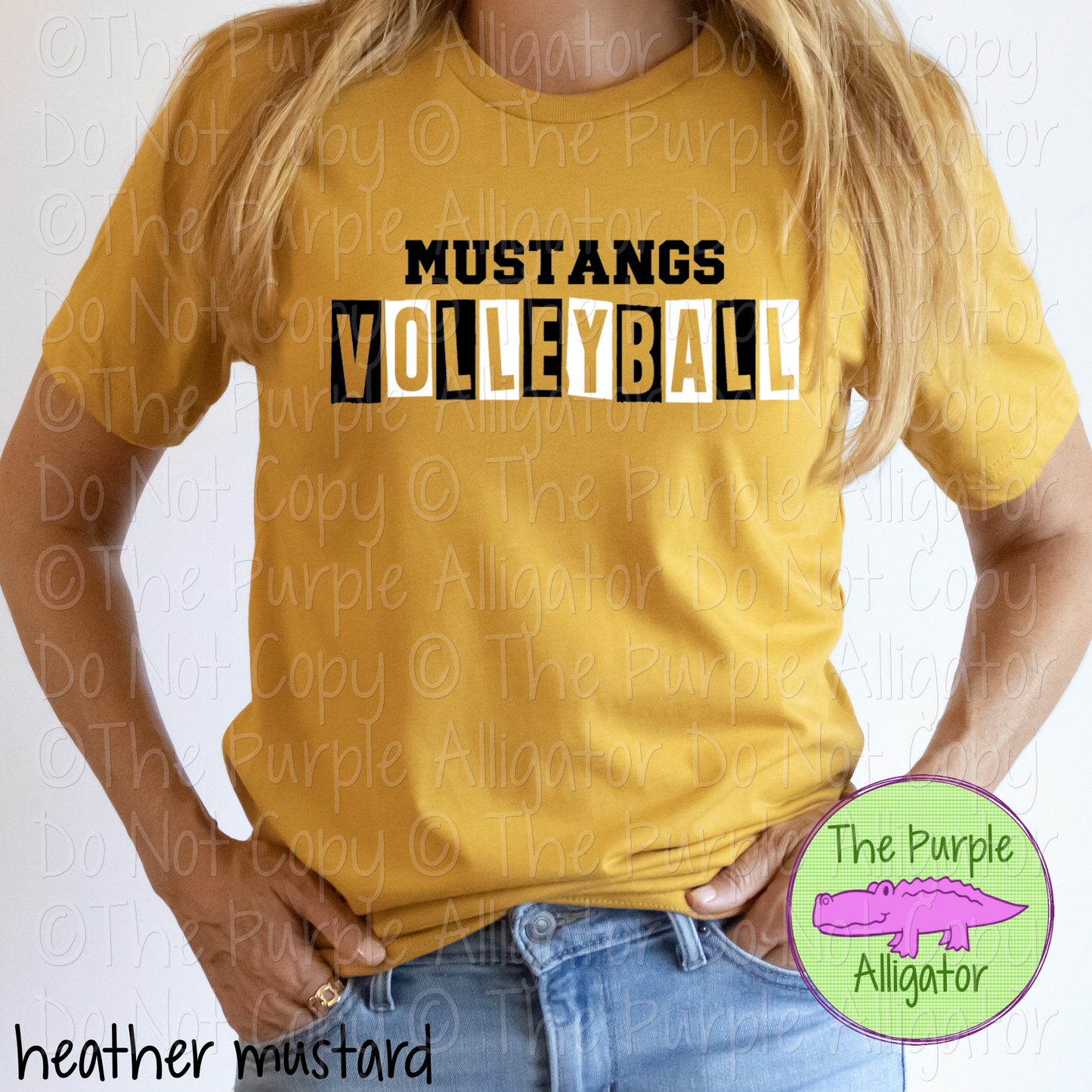 Mustangs Volleyball Halftime Mascot School Spirit Wear Team Gear - CHOOSE YOUR DESIGN COLORS - 0525 (d2f TPA)