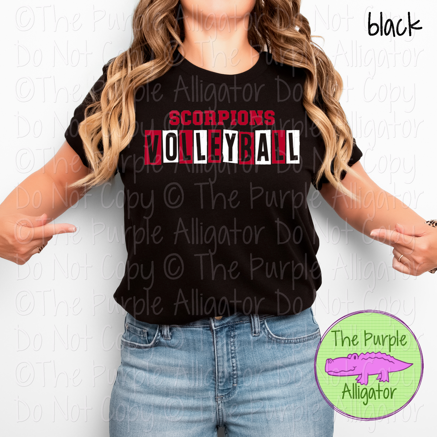 Scorpions Volleyball Halftime – Bold Two-Color Mascot Sports Spirit Wear Design - CHOOSE YOUR DESIGN COLORS - 0525 (d2f TPA)