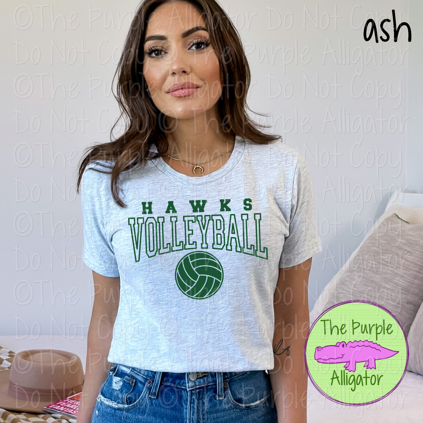 Hawks Volleyball SC49 Mascot School Spirit Wear Team Swag - CHOOSE YOUR DESIGN COLOR (d2f TPA)
