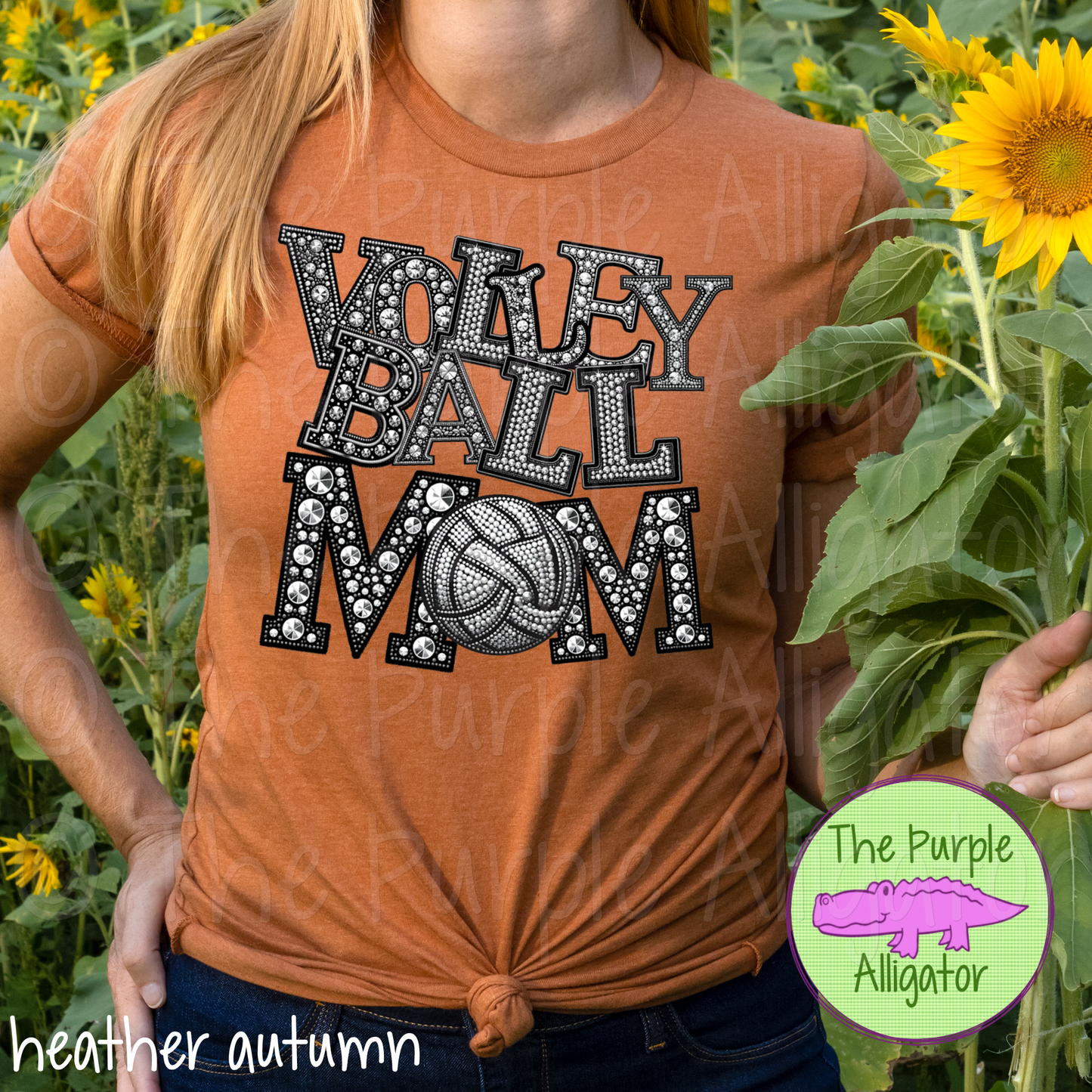Volleyball Mom Faux Rhinestone (d2f TED)