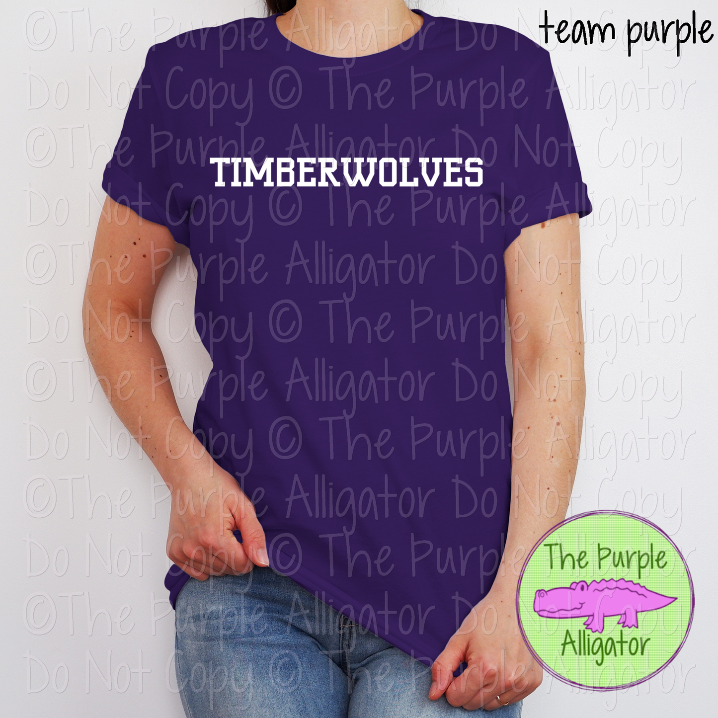 Timberwolves Varsity Slab | Bold School Spirit Apparel for Students, Staff & Fans - CHOOSE YOUR DESIGN COLOR 0725 (d2f TPA)
