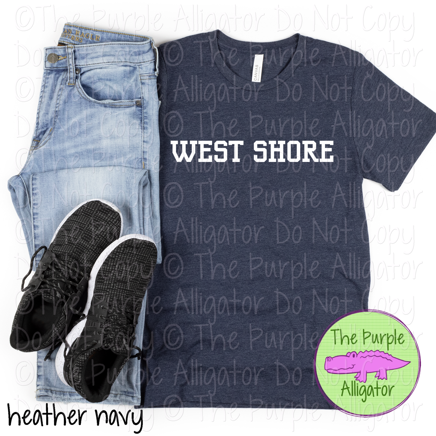 West Shore Varsity Slab | Bold School Spirit Apparel for Students, Staff & Fans - CHOOSE YOUR DESIGN COLOR 0725 (d2f TPA)