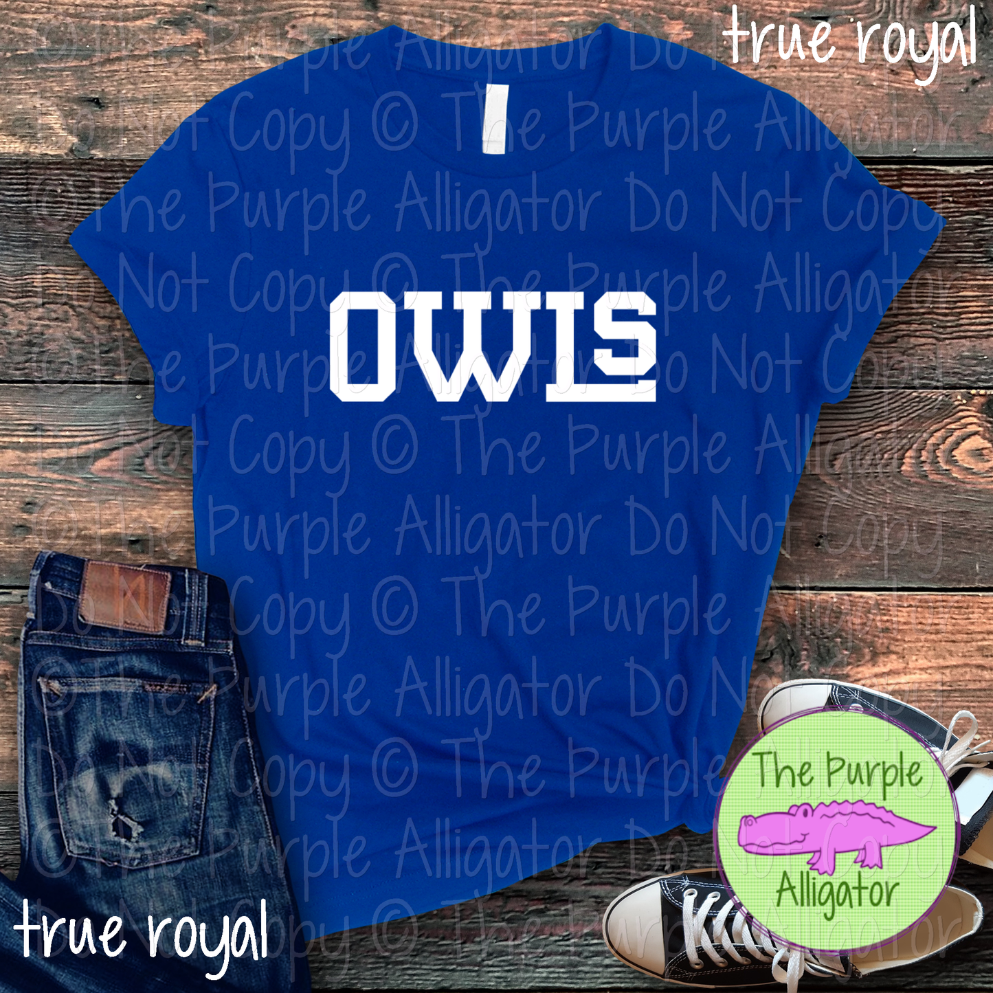 Owls Varsity Slab Funky | Bold & Playful Spirit Wear for Students, Staff & Fans - CHOOSE YOUR DESIGN COLOR 0725 (d2f TPA)