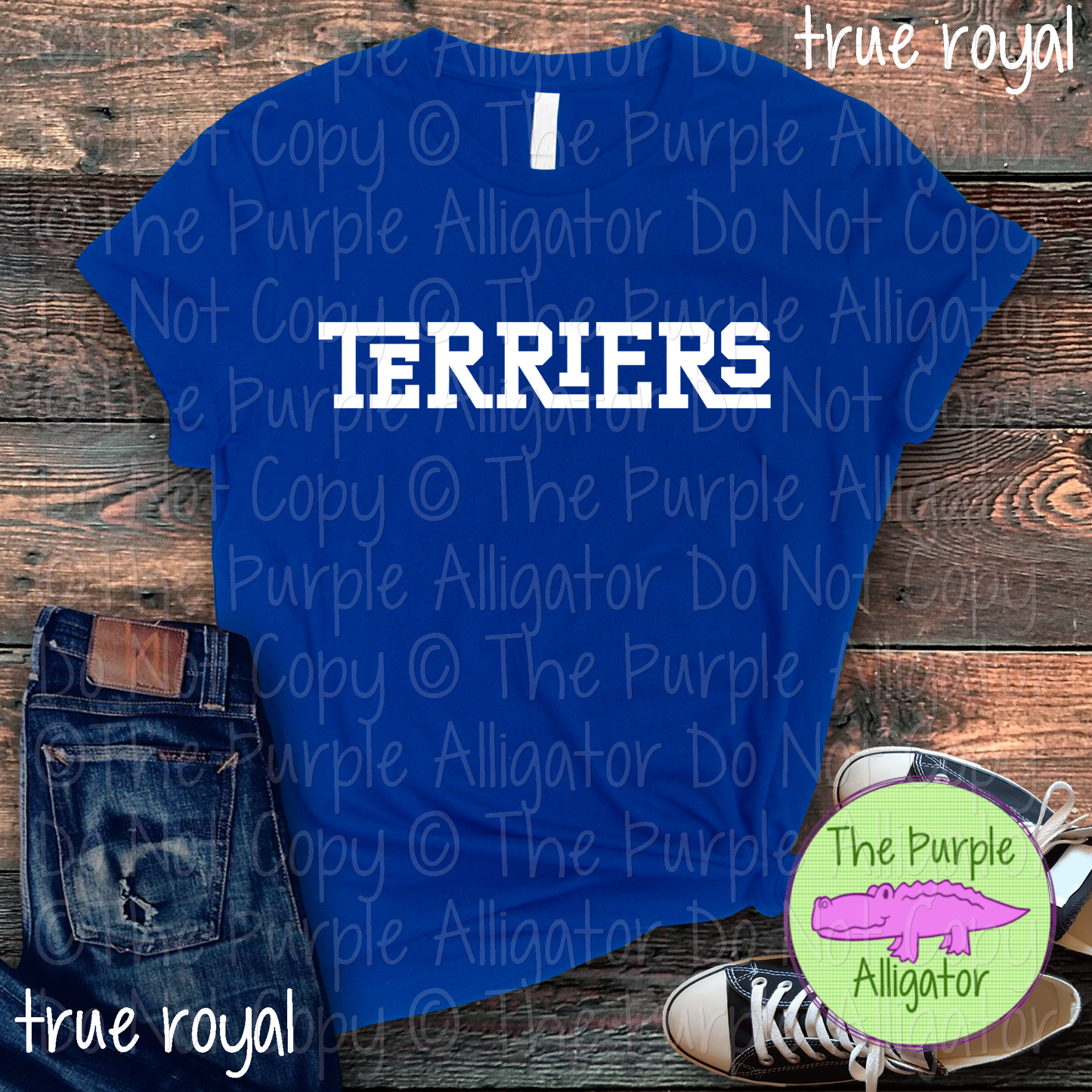 Terriers Varsity Slab Funky | Bold & Playful Spirit Wear for Students, Staff & Fans - CHOOSE YOUR DESIGN COLOR 0725 (d2f TPA)