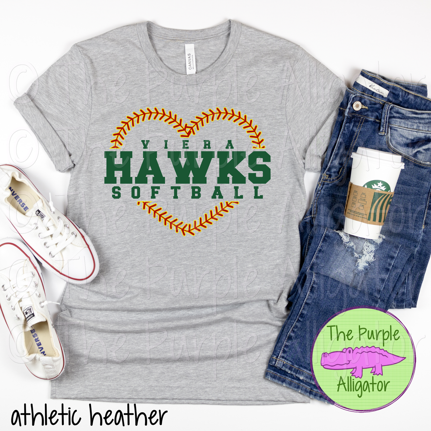Viera Hawks Softball SC59 Mascot School Spirit - CHOOSE YOUR TEXT COLOR (d2f TPA)