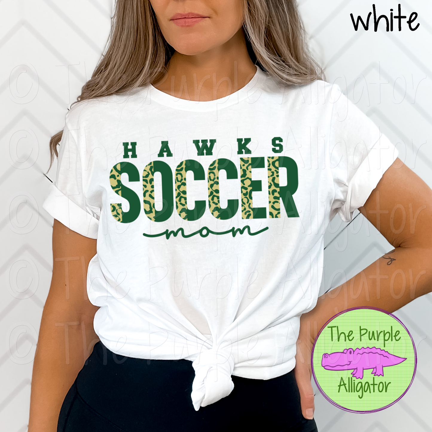 Hawks Soccer Mom SC32 Mascot School Spirit - CHOOSE YOUR DESIGN COLORS (d2f TPA)