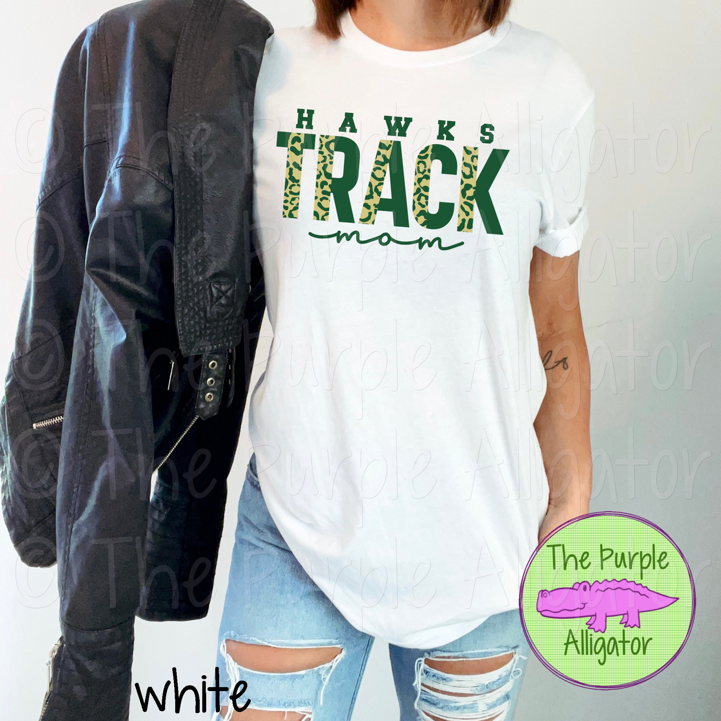 Hawks Track Mom SC10 Mascot School Spirit - CHOOSE YOUR DESIGN COLORS (d2f TPA)