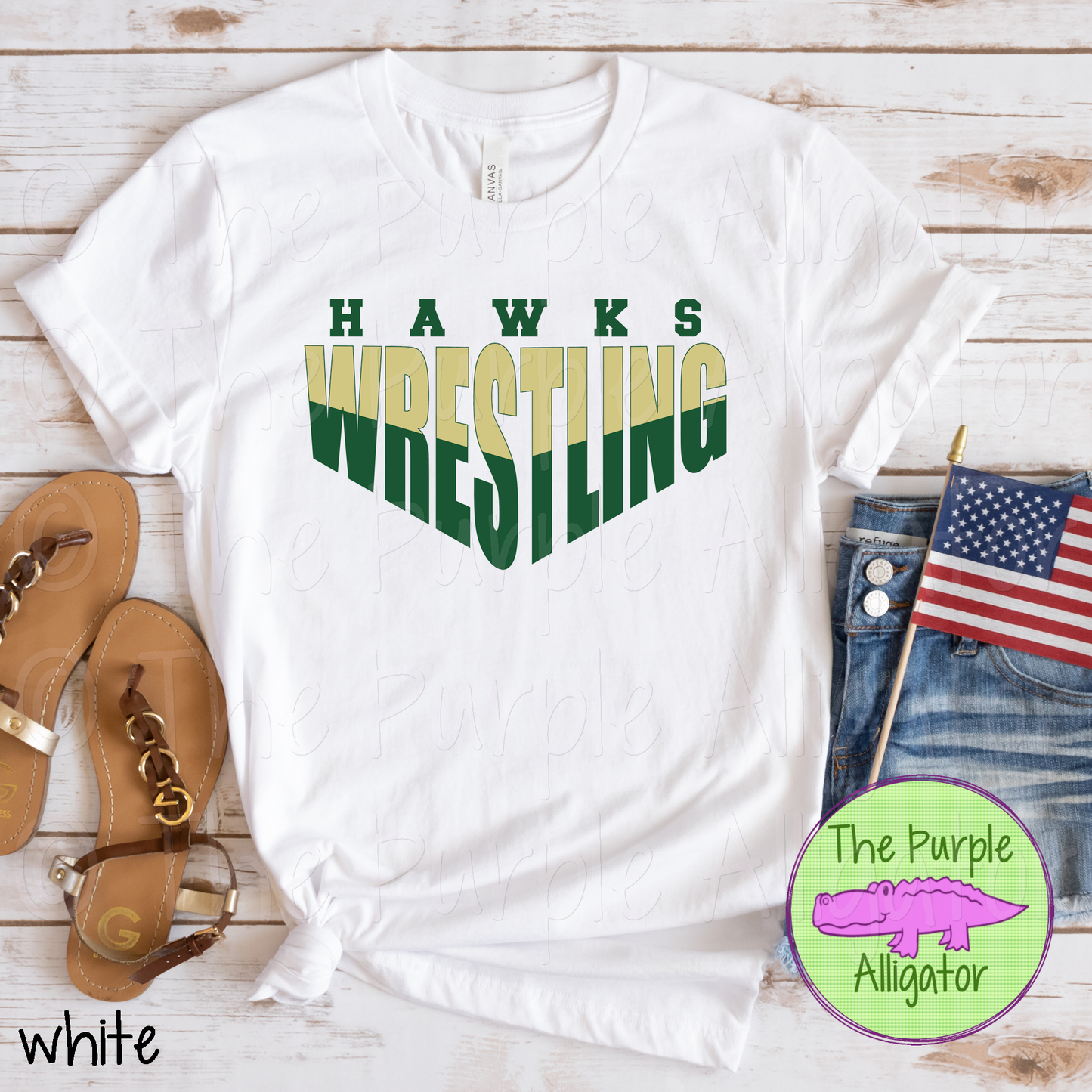 Hawks Wrestling SC6 Mascot School Spirit - CHOOSE YOUR DESIGN COLORS (d2f TPA)