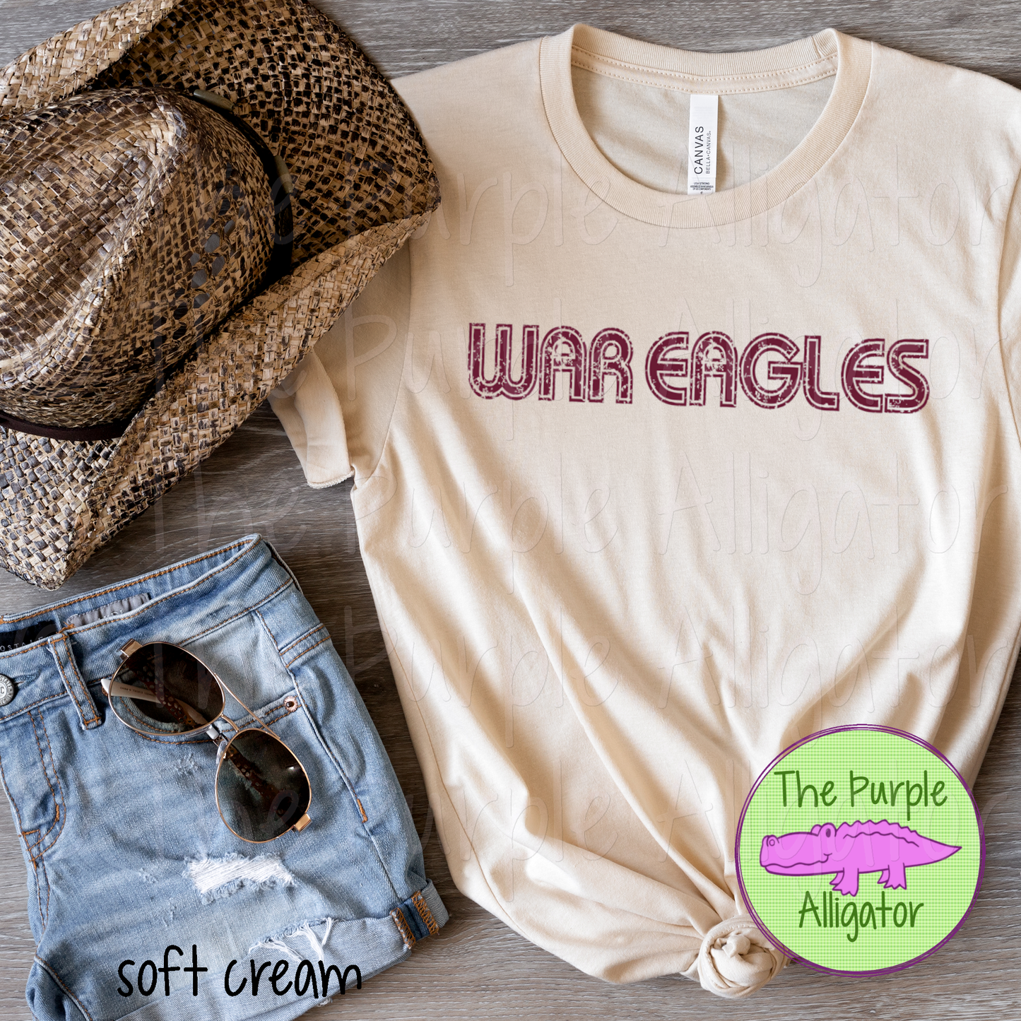 War Eagles MGIR Distressed Mascot School Spirit - CHOOSE YOUR TEXT COLOR (d2f TPA)