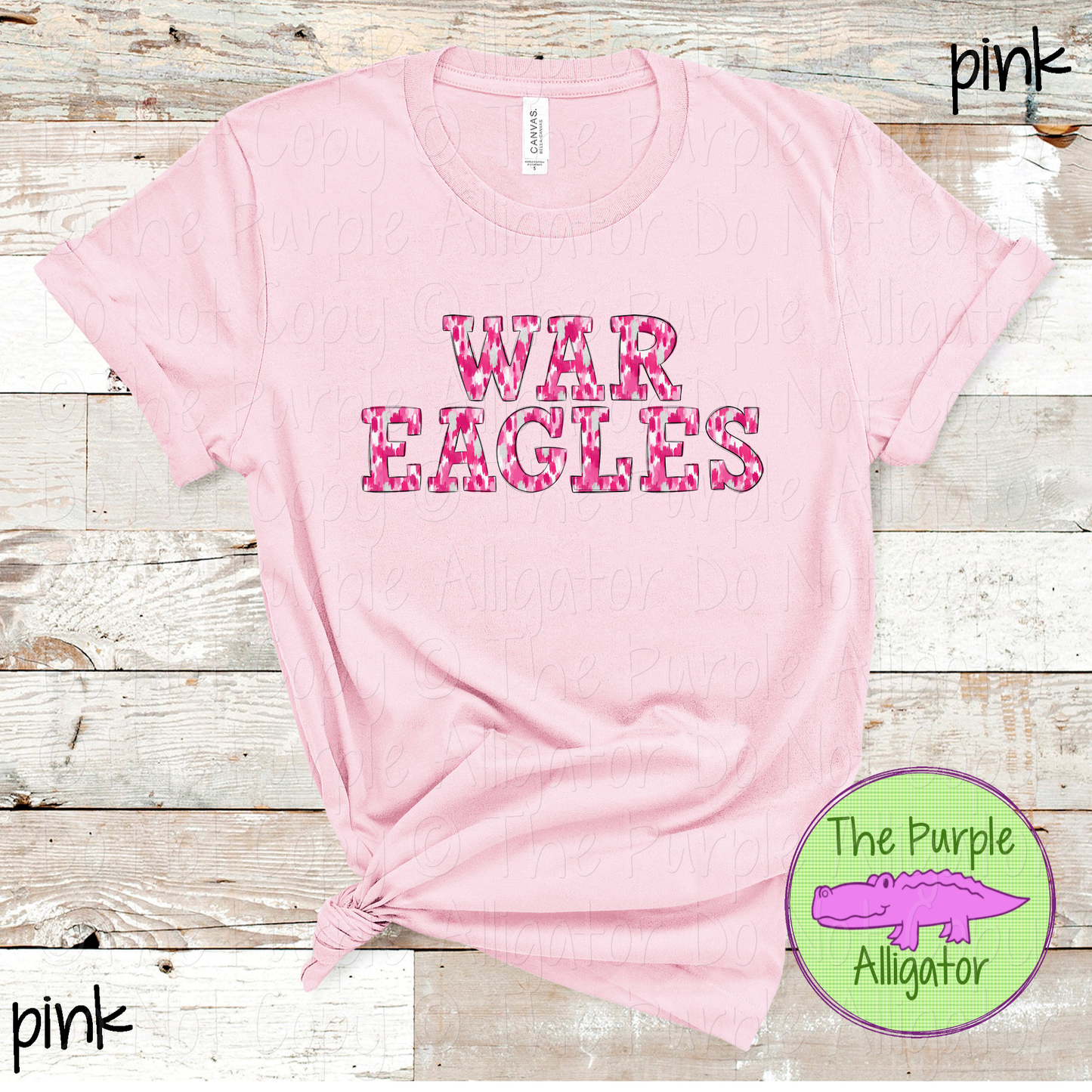 War Eagles Pink Out Brush Strokes – Custom Pink Mascot Spirit Wear Breast Cancer Awareness Apparel 0726 TPA
