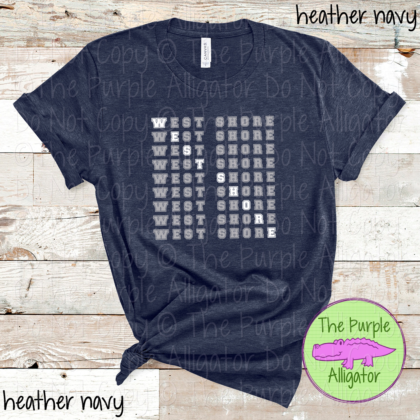West Shore 2 Color Stack Design | Custom Spirit Wear for Teachers, Students & Fans - CHOOSE YOUR DESIGN COLORS - 0725 (d2f TPA)