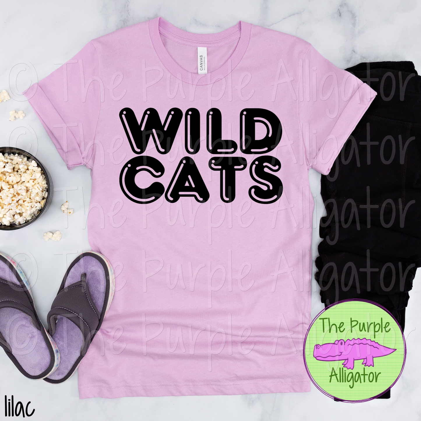 Wildcats Bubble Frft Mascot School Spirit - CHOOSE YOUR TEXT COLOR (d2f TPA)