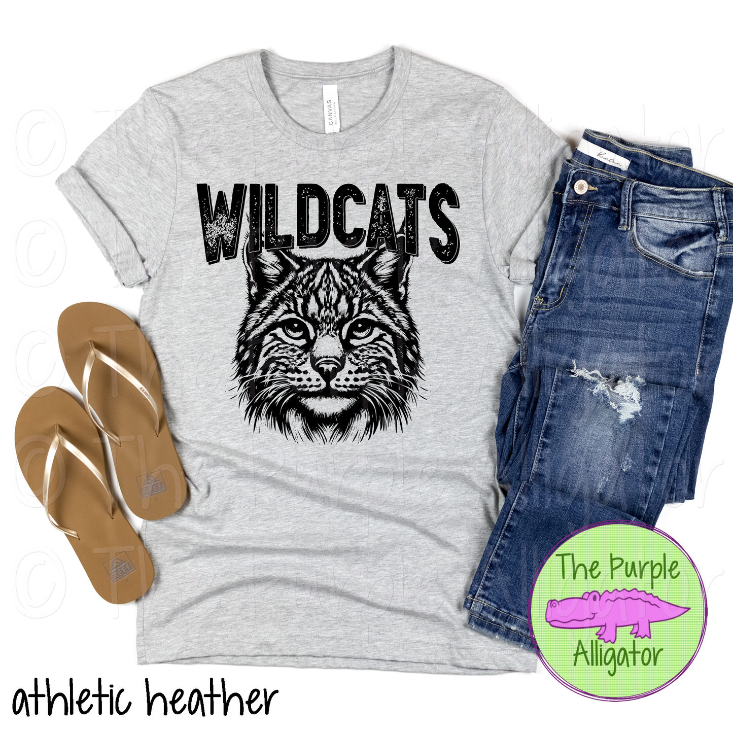 Wildcats B&W Mascot School Spirit (d2f SWD)