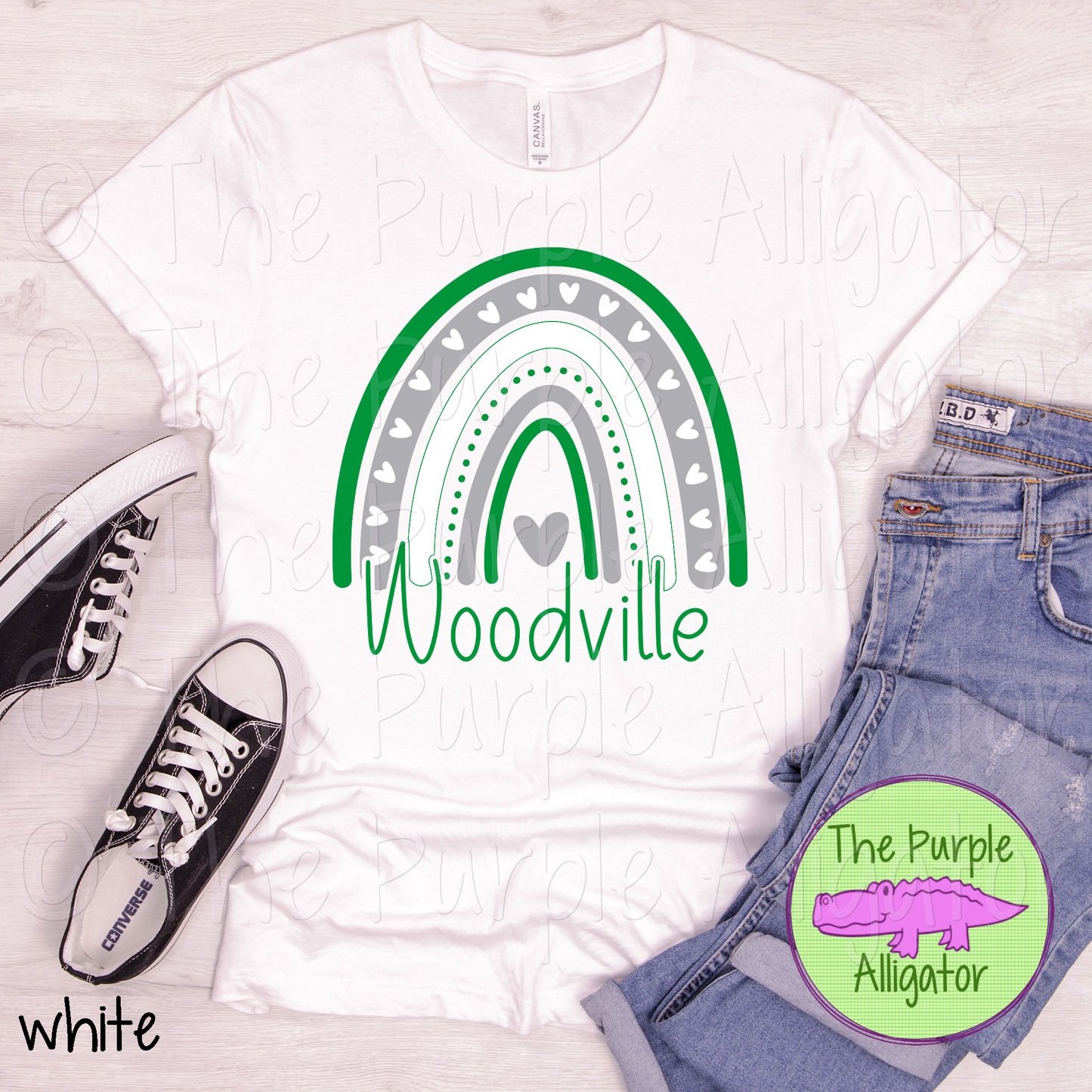 Woodville Boho Rainbow | 3-Color School Rainbow Spirit Wear Design 0824 (d2f TPA)