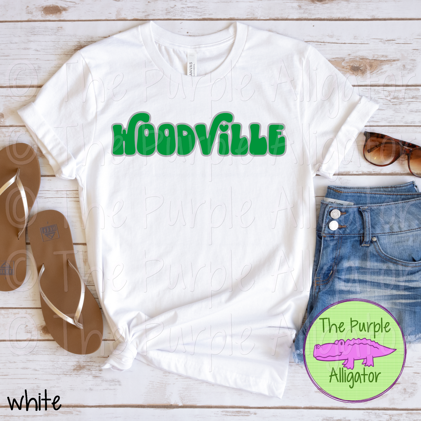 Woodville Retro Swash Spirit Wear - Custom Two-Color Design - CHOOSE YOUR DESIGN COLORS (d2f TPA)