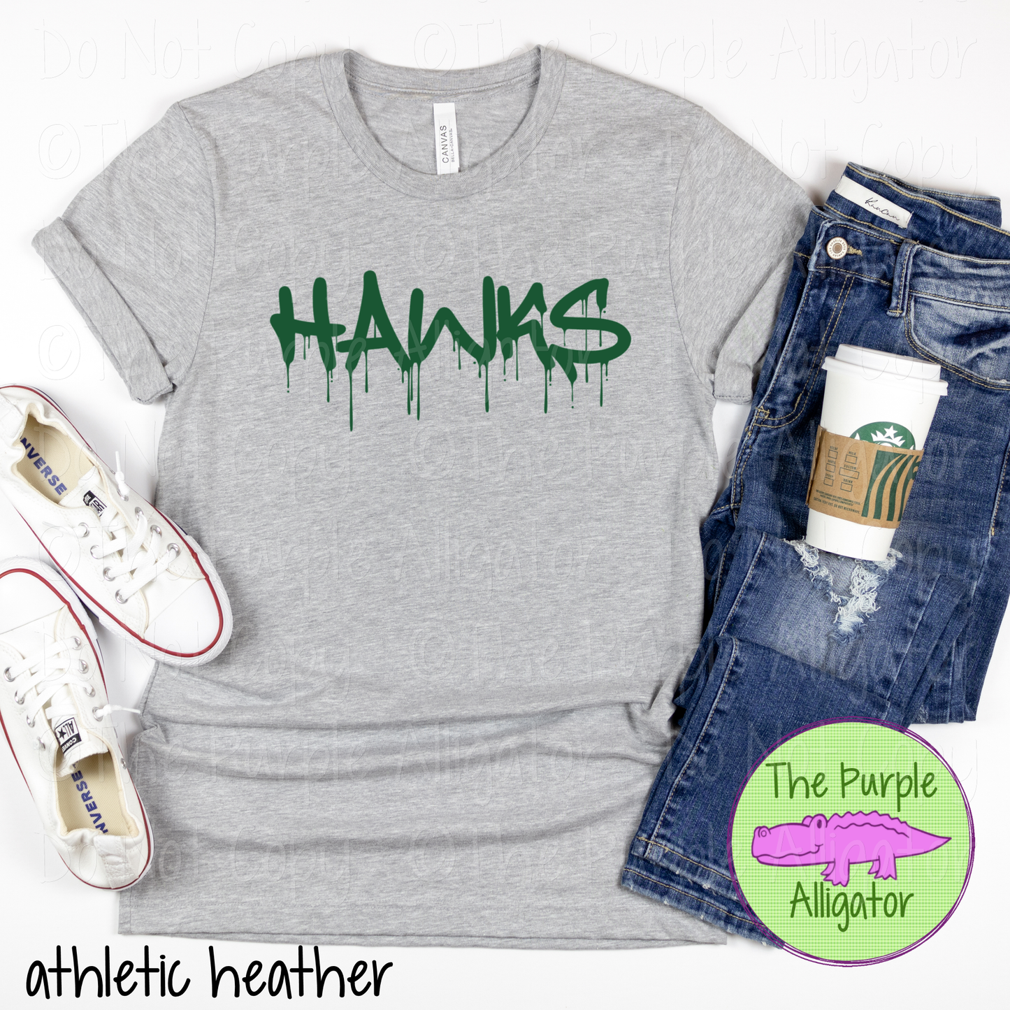 Hawks Wet Paint - The Graffiti Series | Bold Dripping Spirit Design - CHOOSE YOUR TEXT COLOR 1025 (d2f TPA)