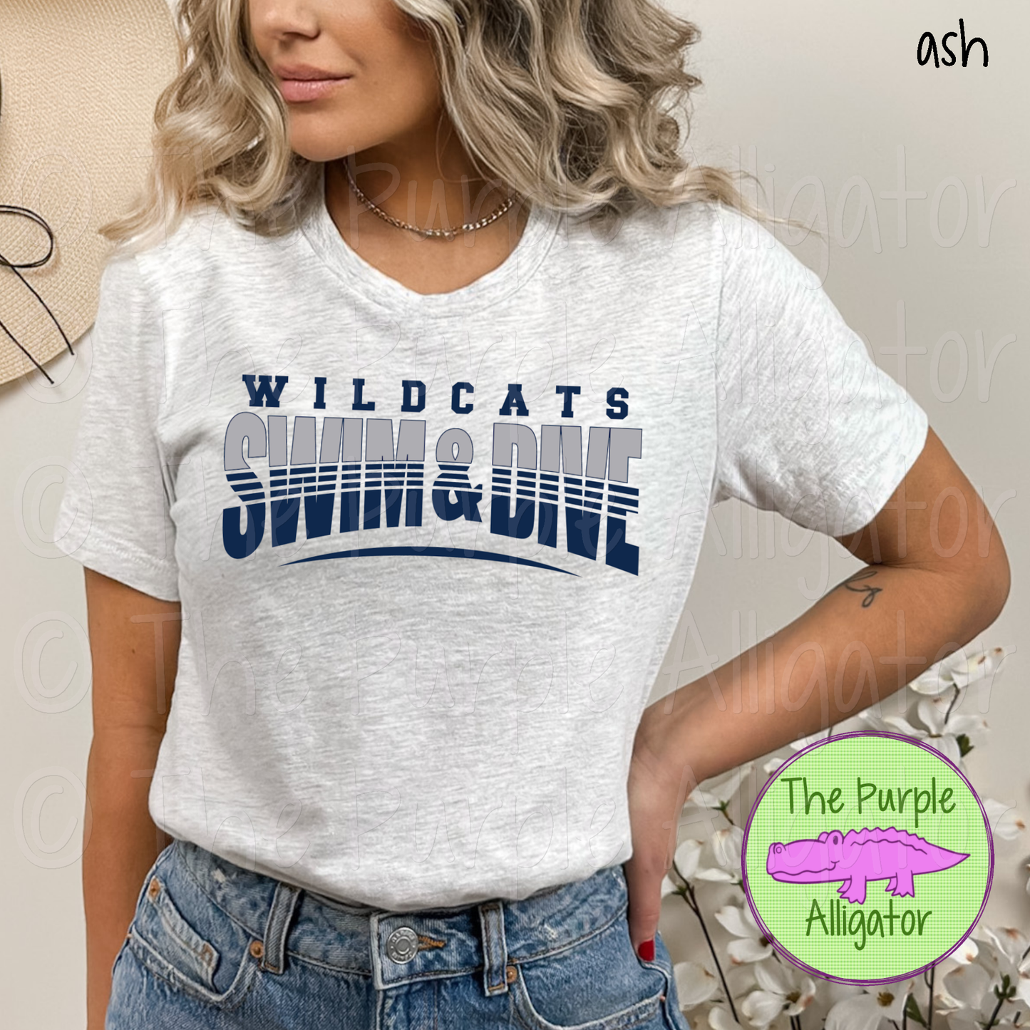Wildcats Swim & Dive SC21 Mascot School Spirit - CHOOSE YOUR DESIGN COLORS (d2f TPA)