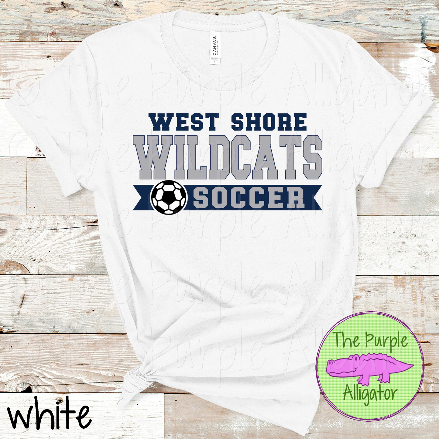West Shore Wildcats Soccer SC6 Mascot School Spirit - CHOOSE YOUR DESIGN COLORS (d2f TPA)