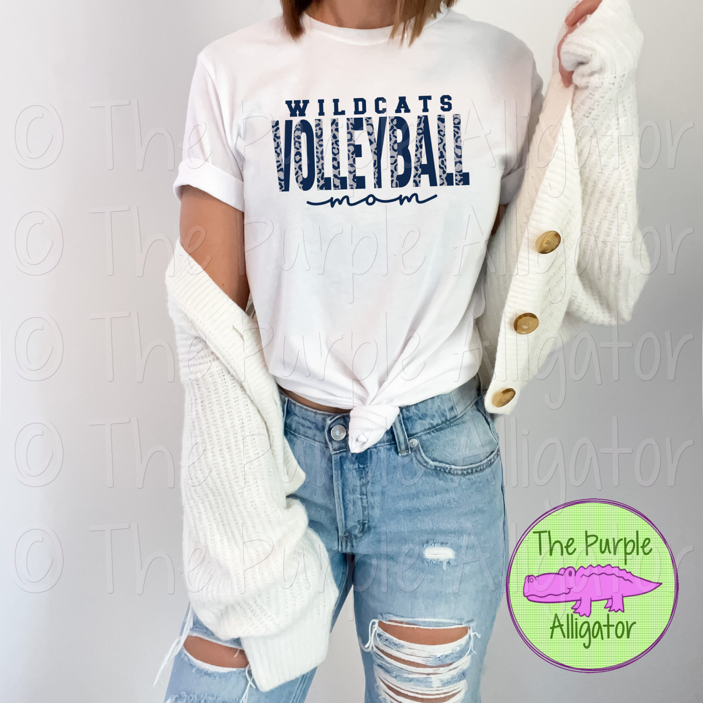 Wildcats Volleyball Mom SC50 Mascot School Spirit - CHOOSE YOUR DESIGN COLORS (d2f TPA)