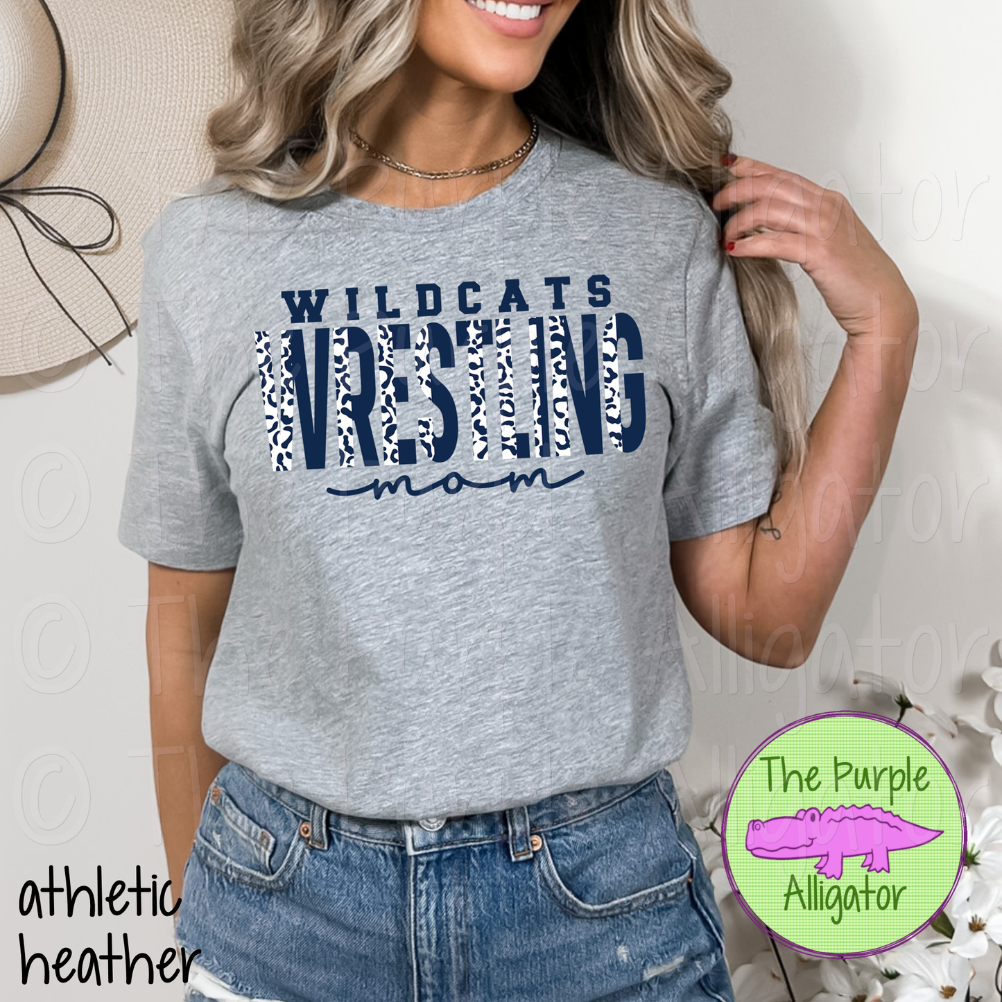 Wildcats Wrestling Mom SC1 Mascot School Spirit - CHOOSE YOUR DESIGN COLORS (d2f TPA)