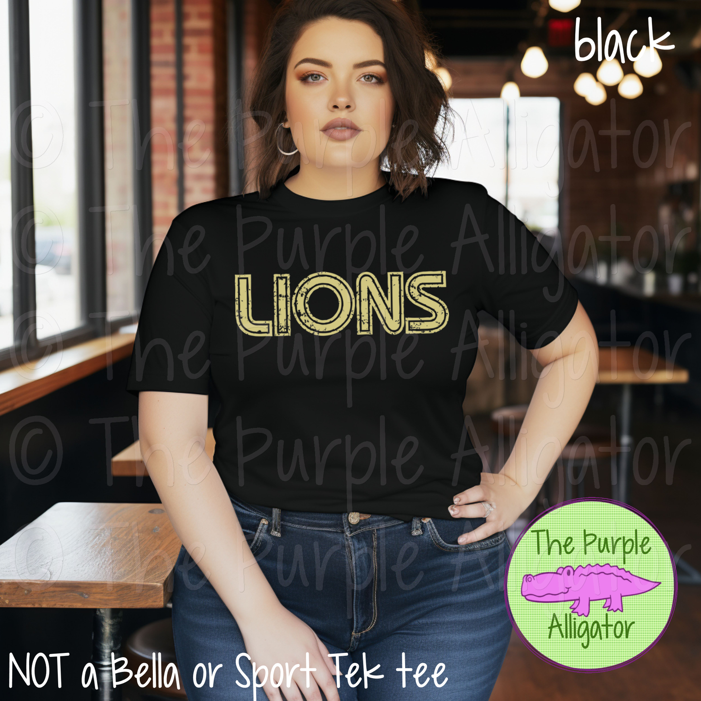Lions MGIR Distressed Mascot School Spirit - CHOOSE YOUR TEXT COLOR (d2f TPA)